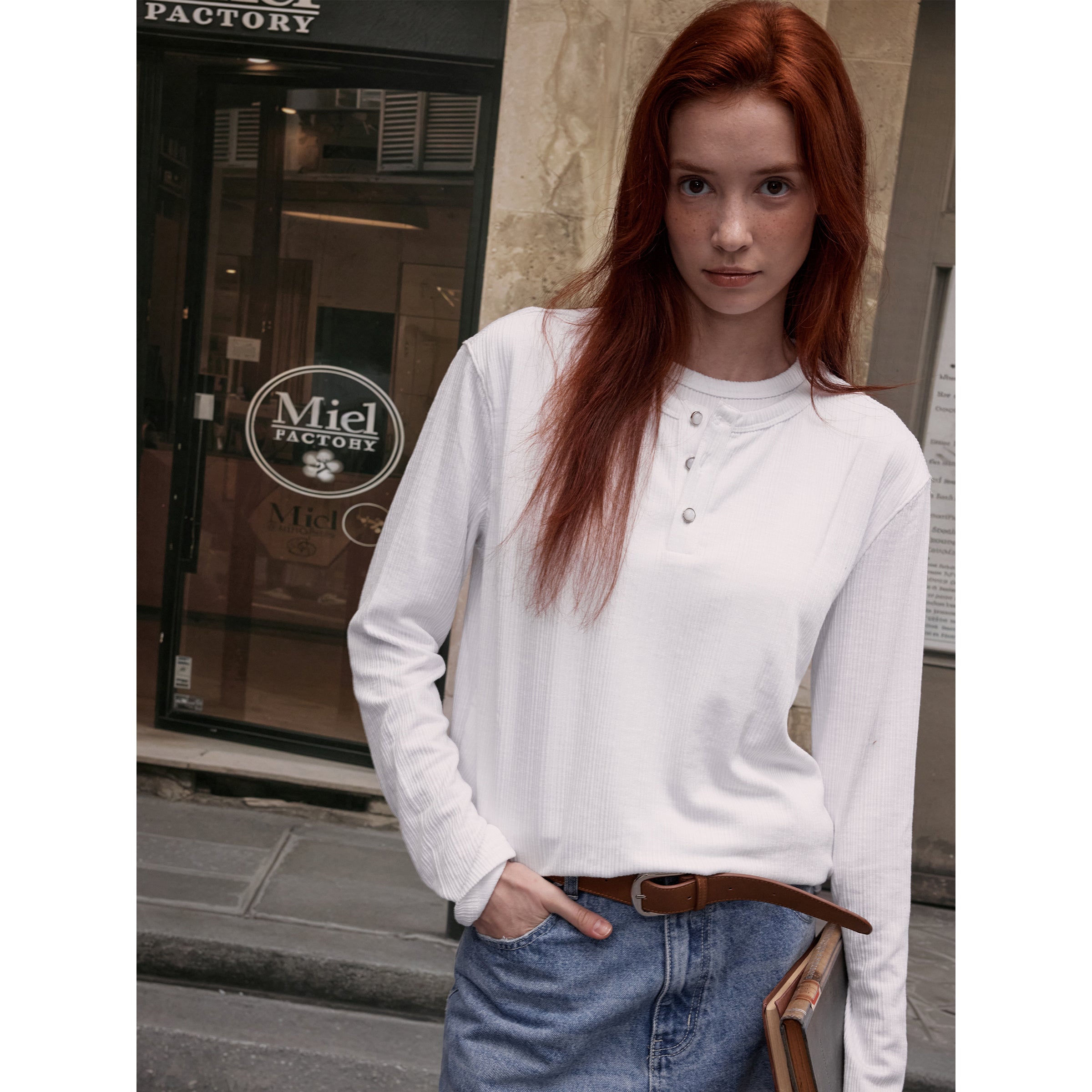 MADWITCH FAUX TWO-PIECE LAYERING TOP #880511