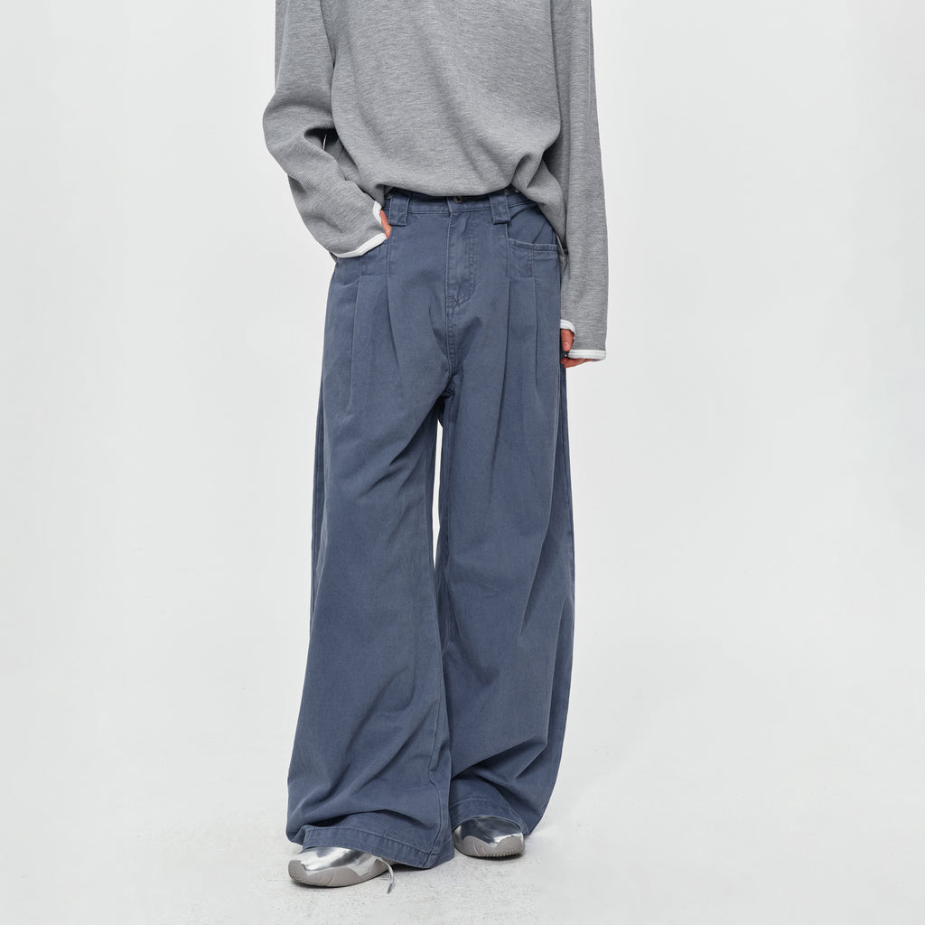 MADWITCH ADJUSTABLE PLEATED WIDE-LEG JEANS #DR6315