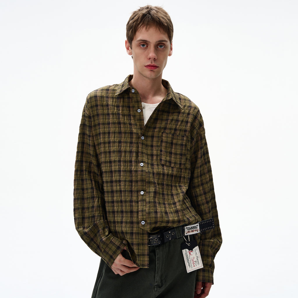 MADWITCH UNISEX AUTUMN PLAID SHIRT #CR6252