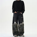 MADWITCH PATCHWORK FRINGED DENIM JEANS #WHOA070