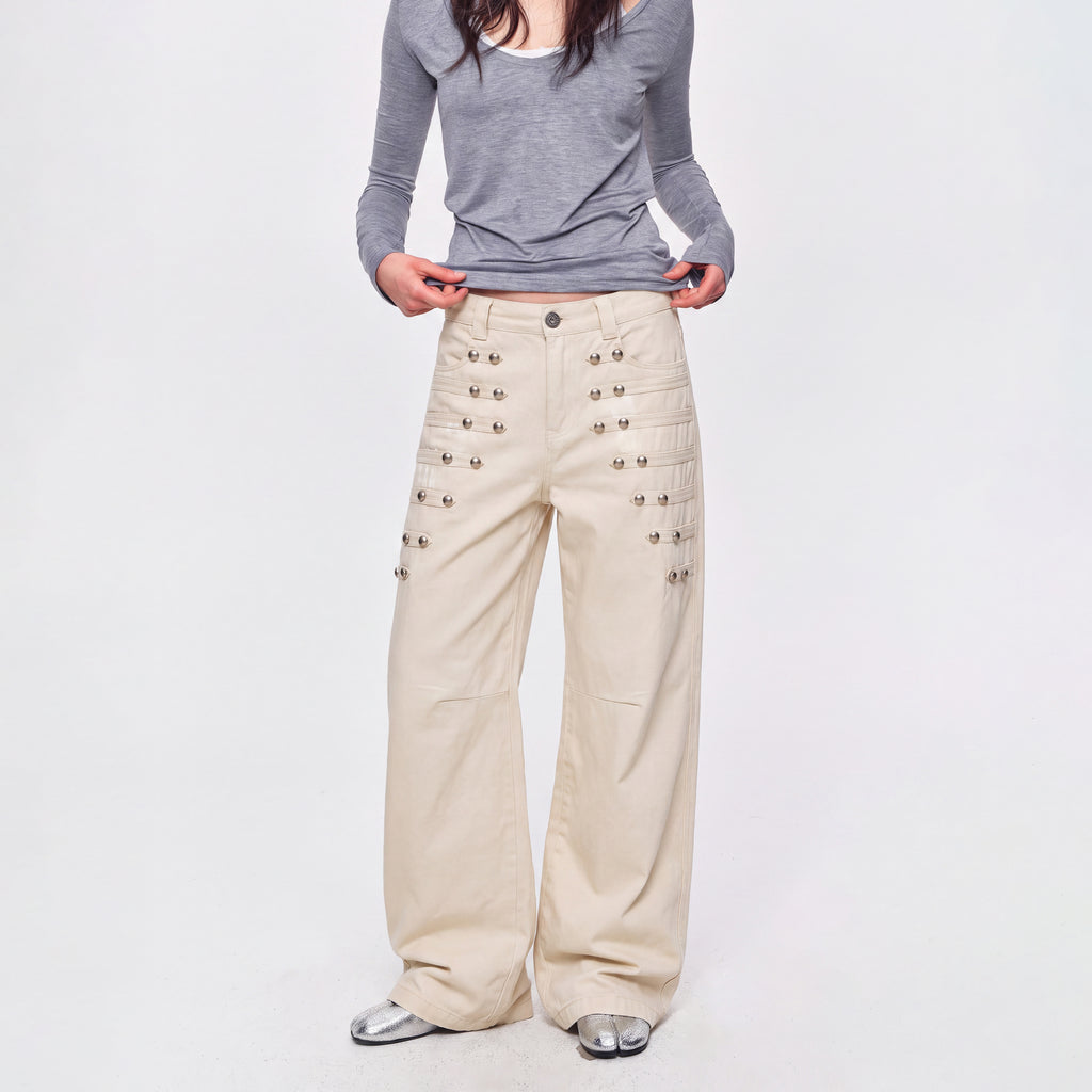 MADWITCH RIVET COURT WIDE-LEG TROUSERS #6844