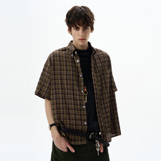 MADWITCH SEERSUCKER SHORT SLEEVE SHIRT #CR252