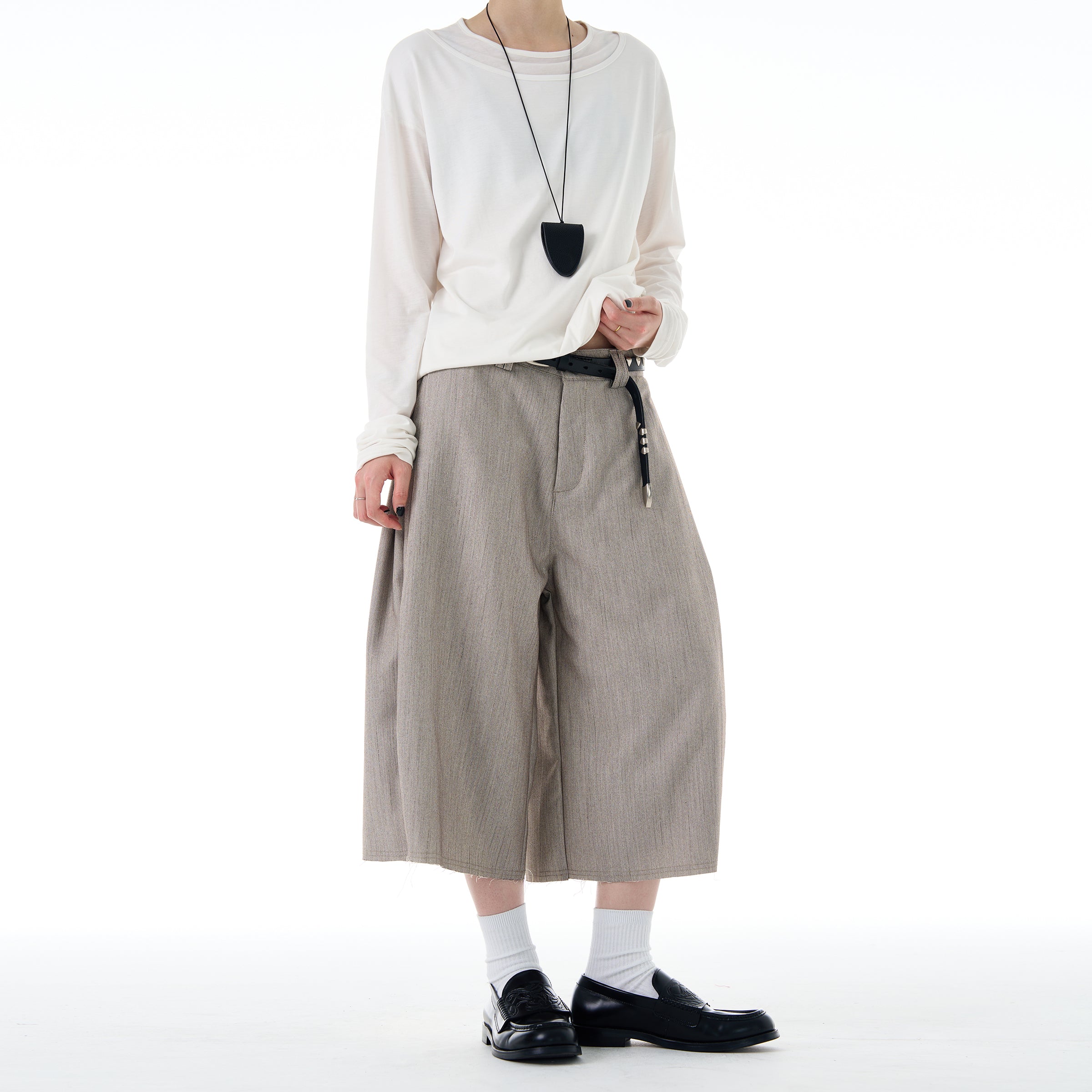 MADWITCH RAW HEM MINIMAL TROUSERS #CK257D