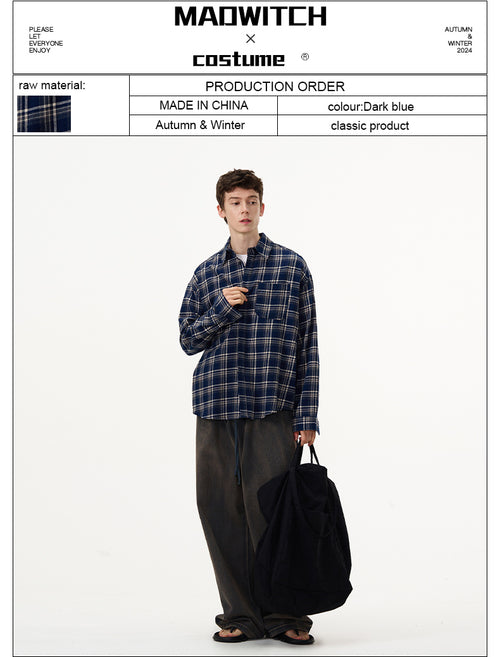 MADWITCH CLASSIC PLAID COAT #RC73