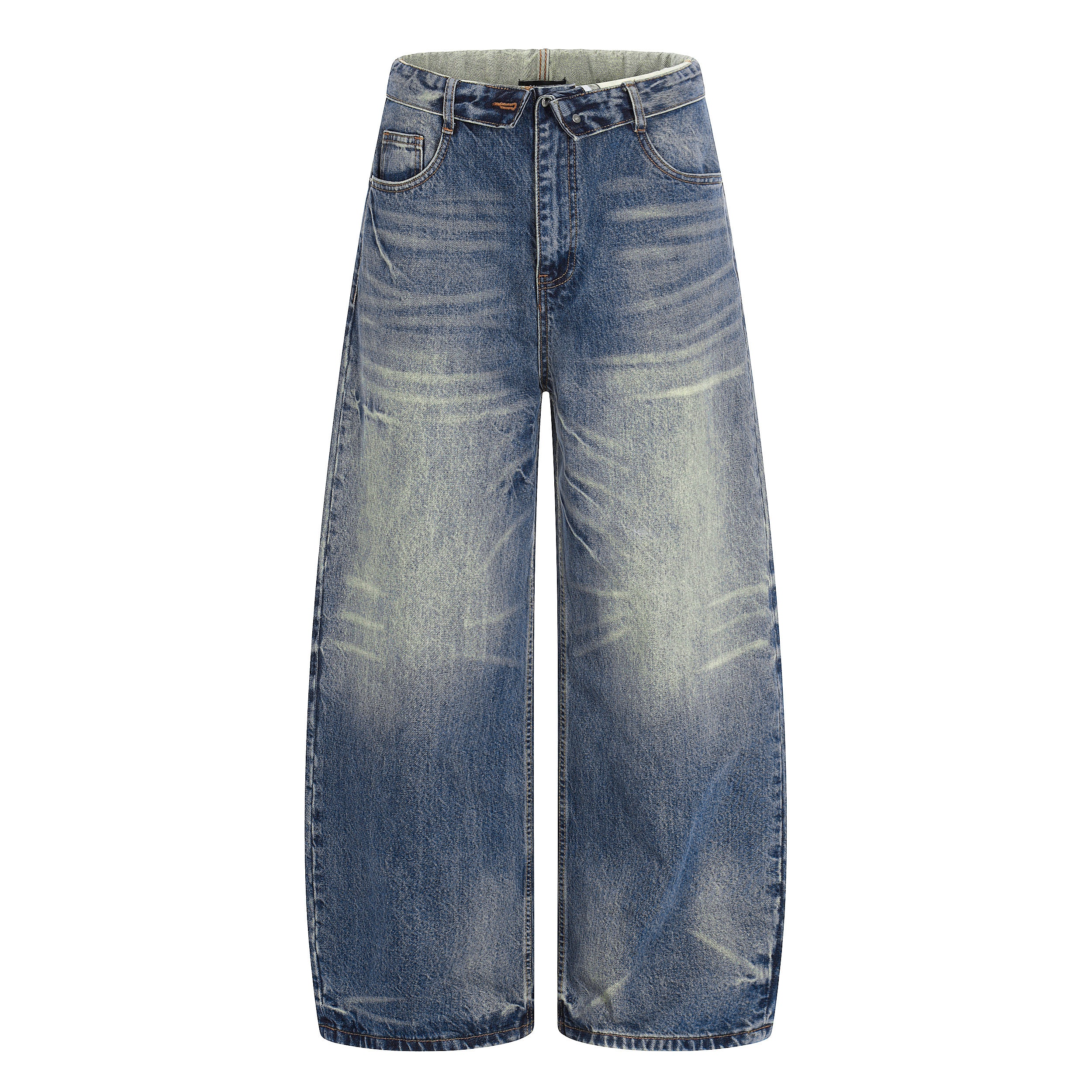 MADWITCH TURNED-UP WAIST WASHED JEANS #GPC9736