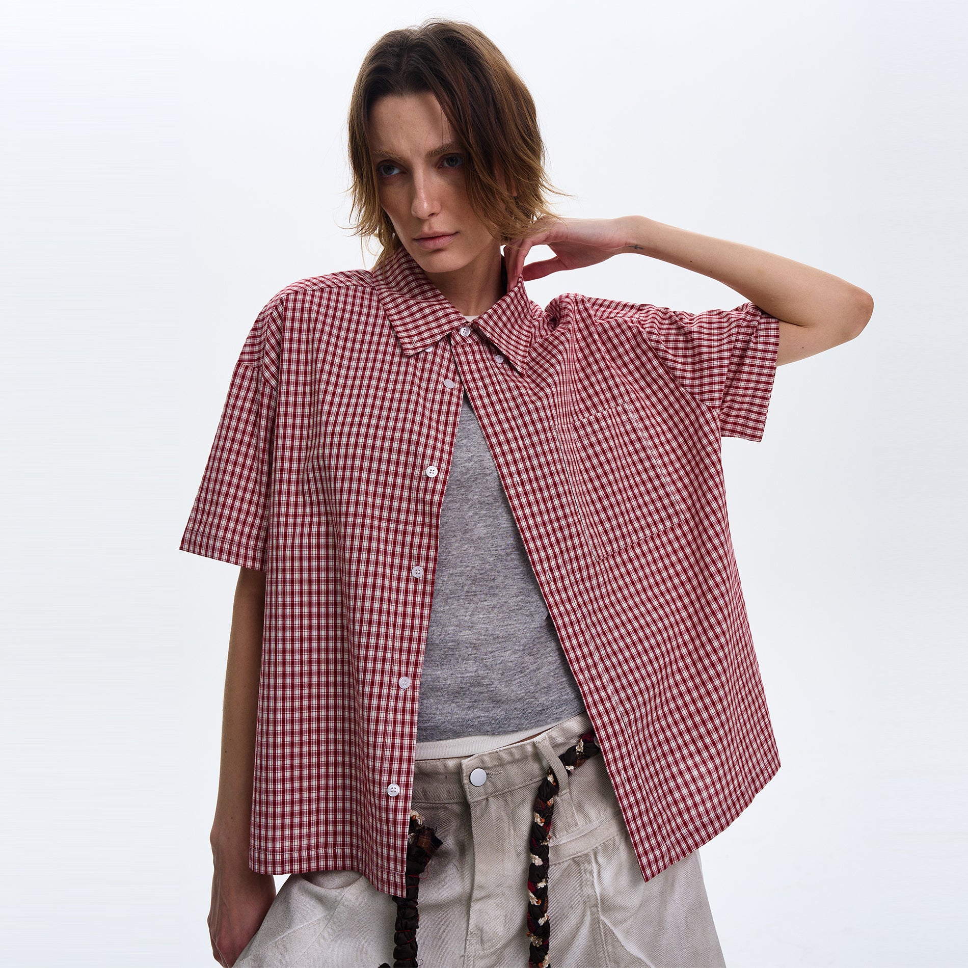 MADWITCH VINTAGE PLAID SHIRT #CR213