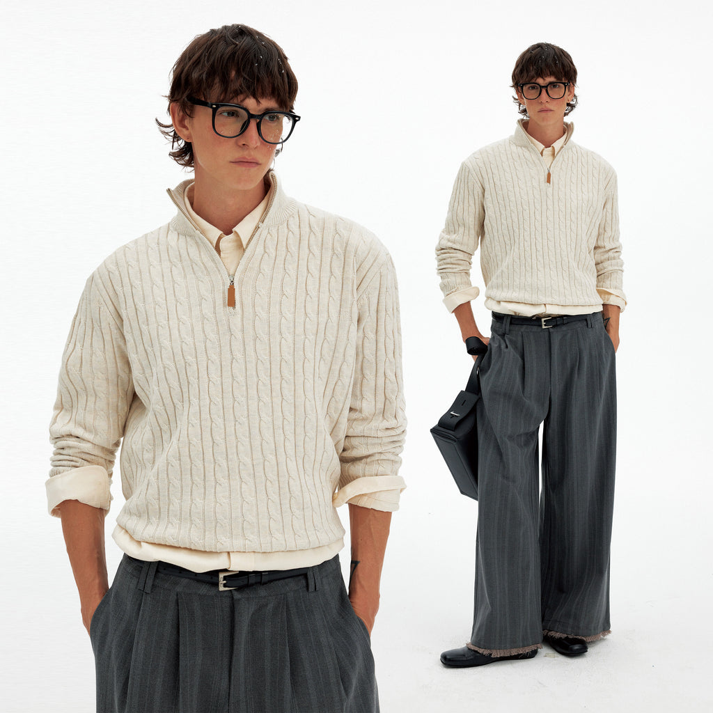 MADWITCH RETRO CABLE KNIT SWEATER #3009