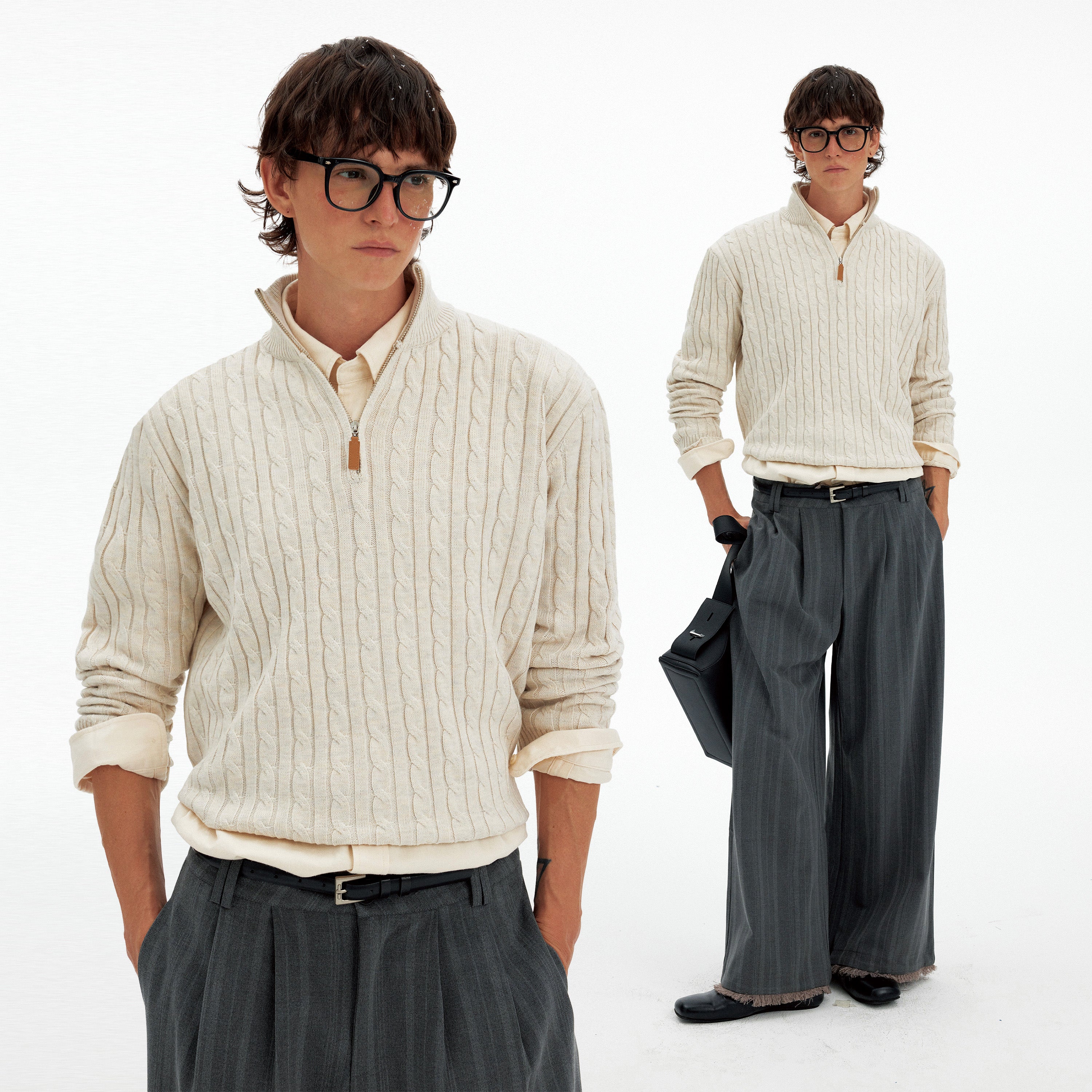 MADWITCH RETRO CABLE KNIT SWEATER #3009