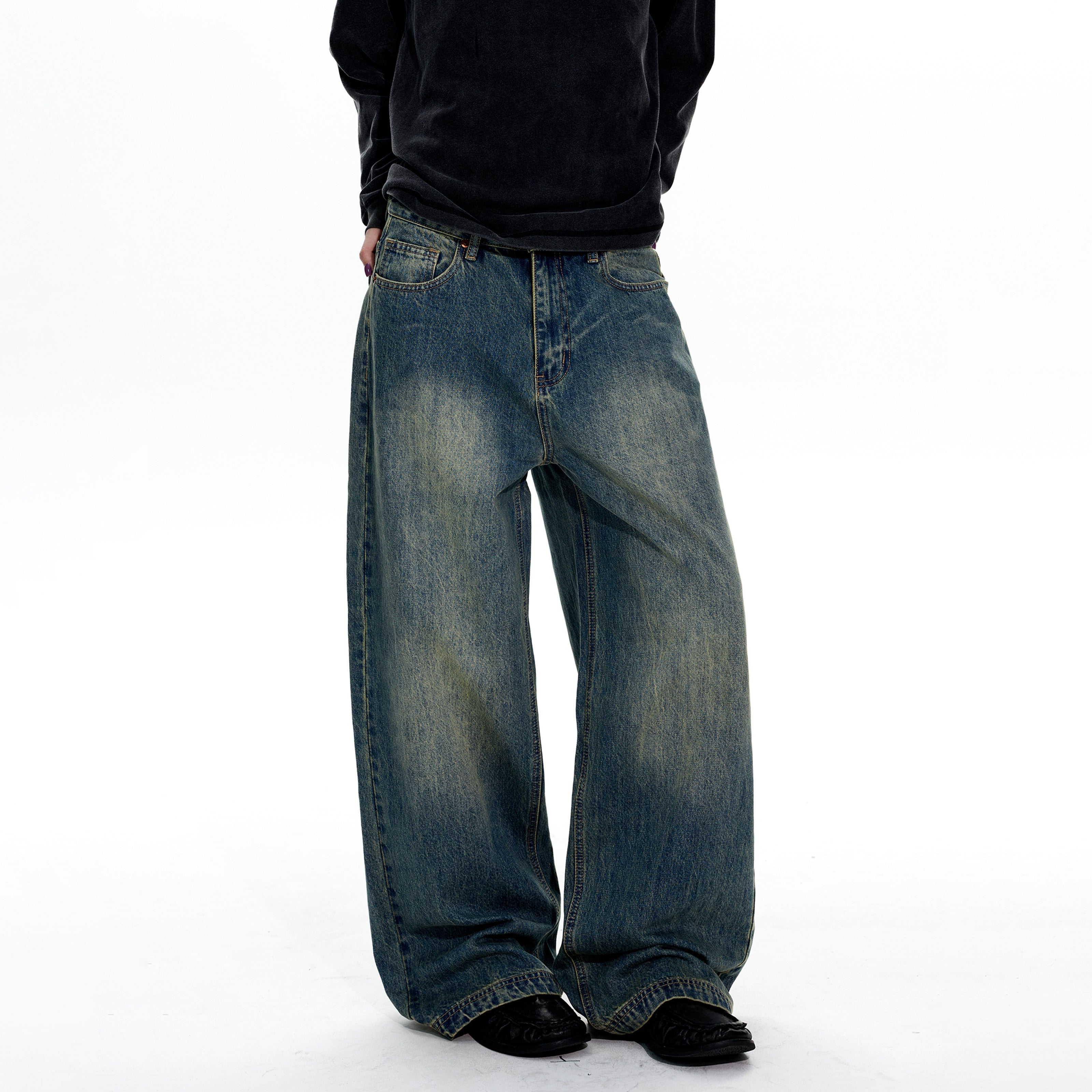 MADWITCH VINTAGE WASHED WIDE LEG JEANS #CK5576