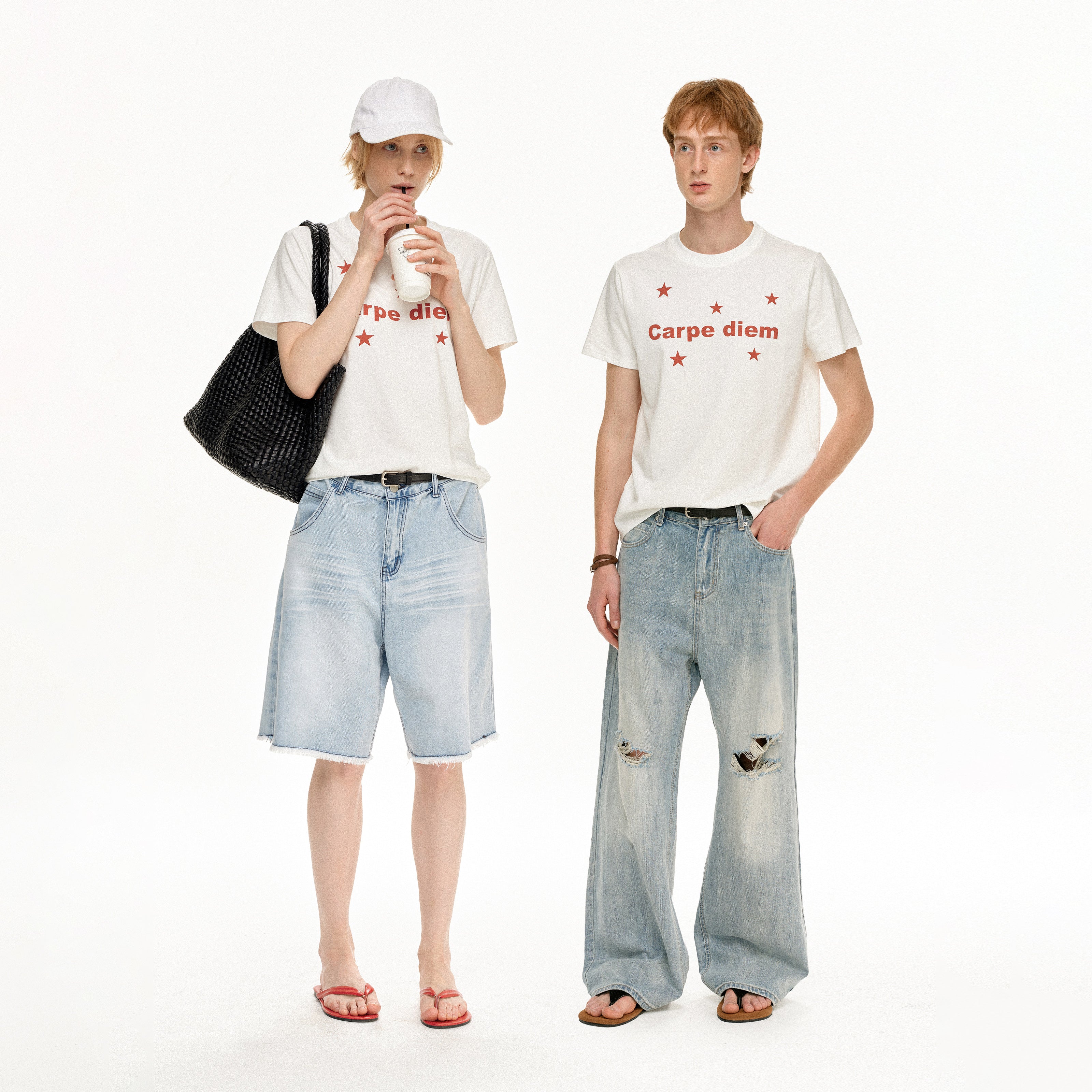 MADWITCH STAR PRINT LOOSE TEE #RT60