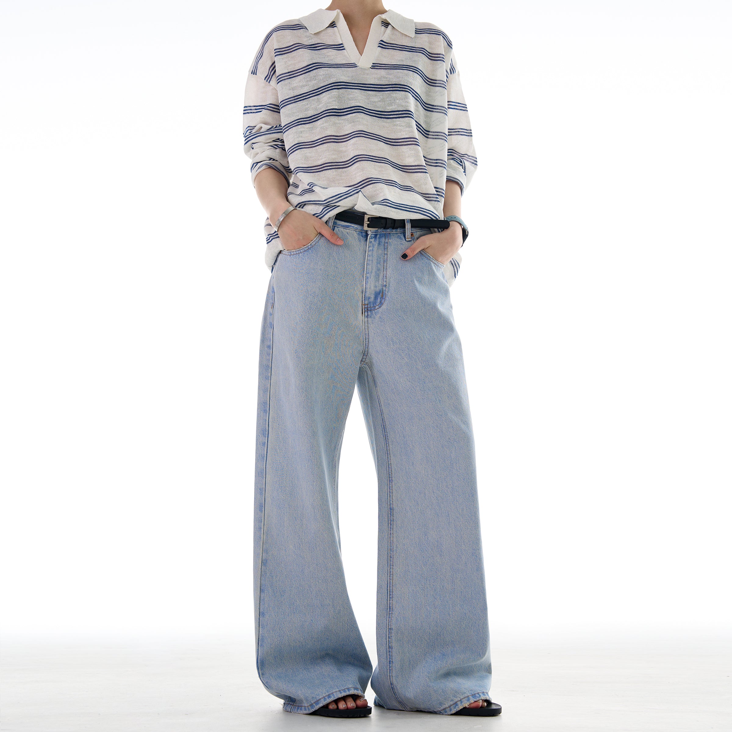 MADWITCH CLASSIC WASHED FLARE DENIM PANTS #CK3506