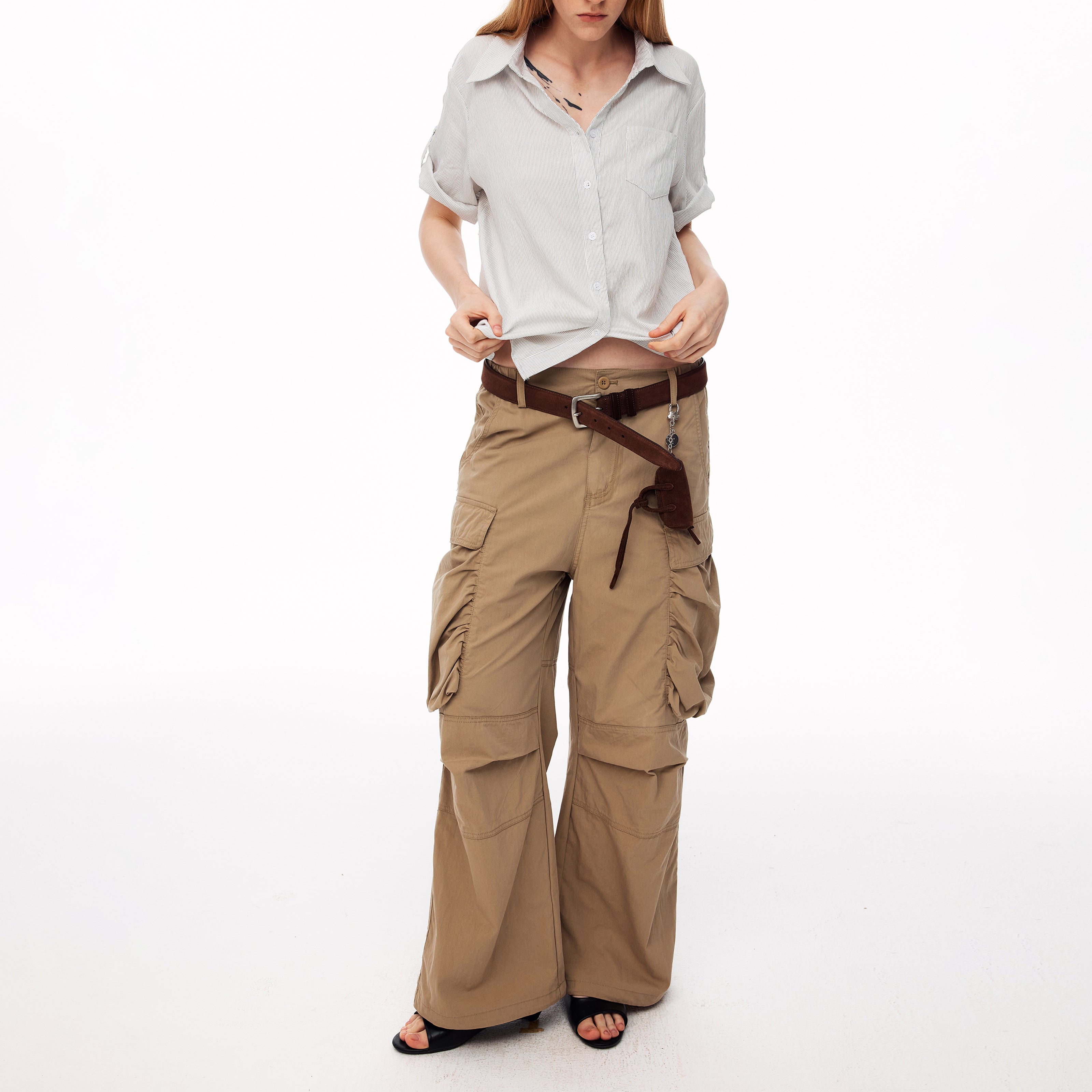 MADWITCH JELLYFISH PLEATED CARGO TROUSERS #A637