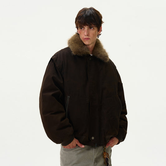 MADWITCH FAUX FUR COLLAR DOWN JACKET #Y07