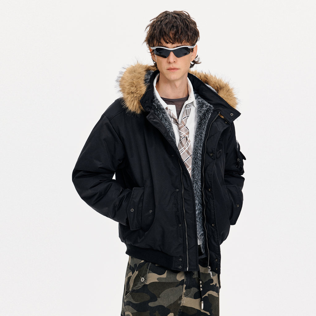 MADWITCH DETACHABLE HOOD QUILTED JACKET #IN058