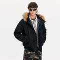 MADWITCH DETACHABLE HOOD QUILTED JACKET #IN058