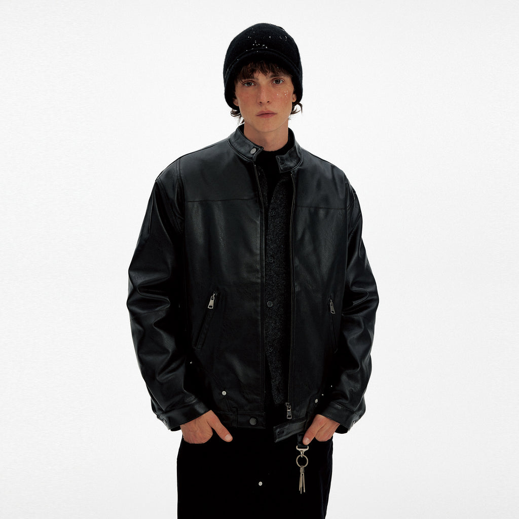 MADWITCH MINIMAL PU DOWN JACKET #YR002
