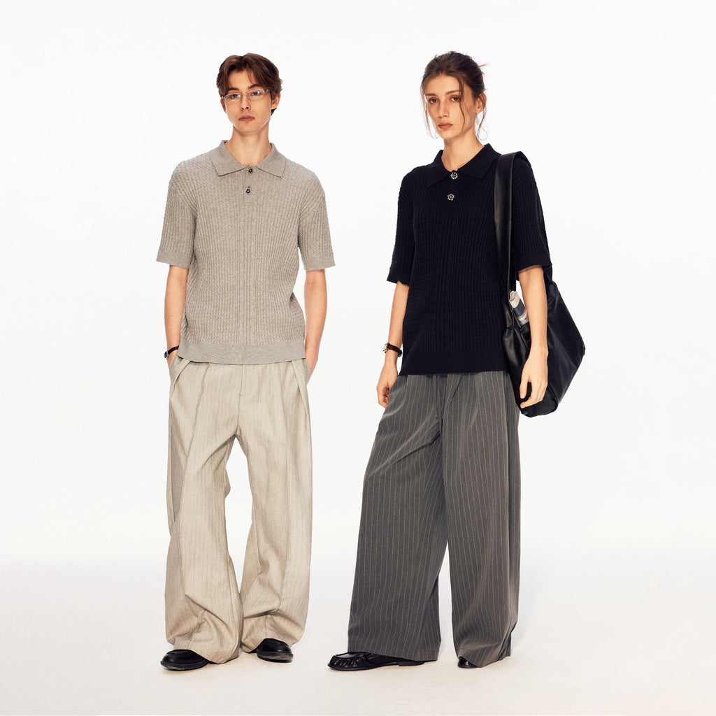 MADWITCH CABLE RIBBED POLO TEE #3011