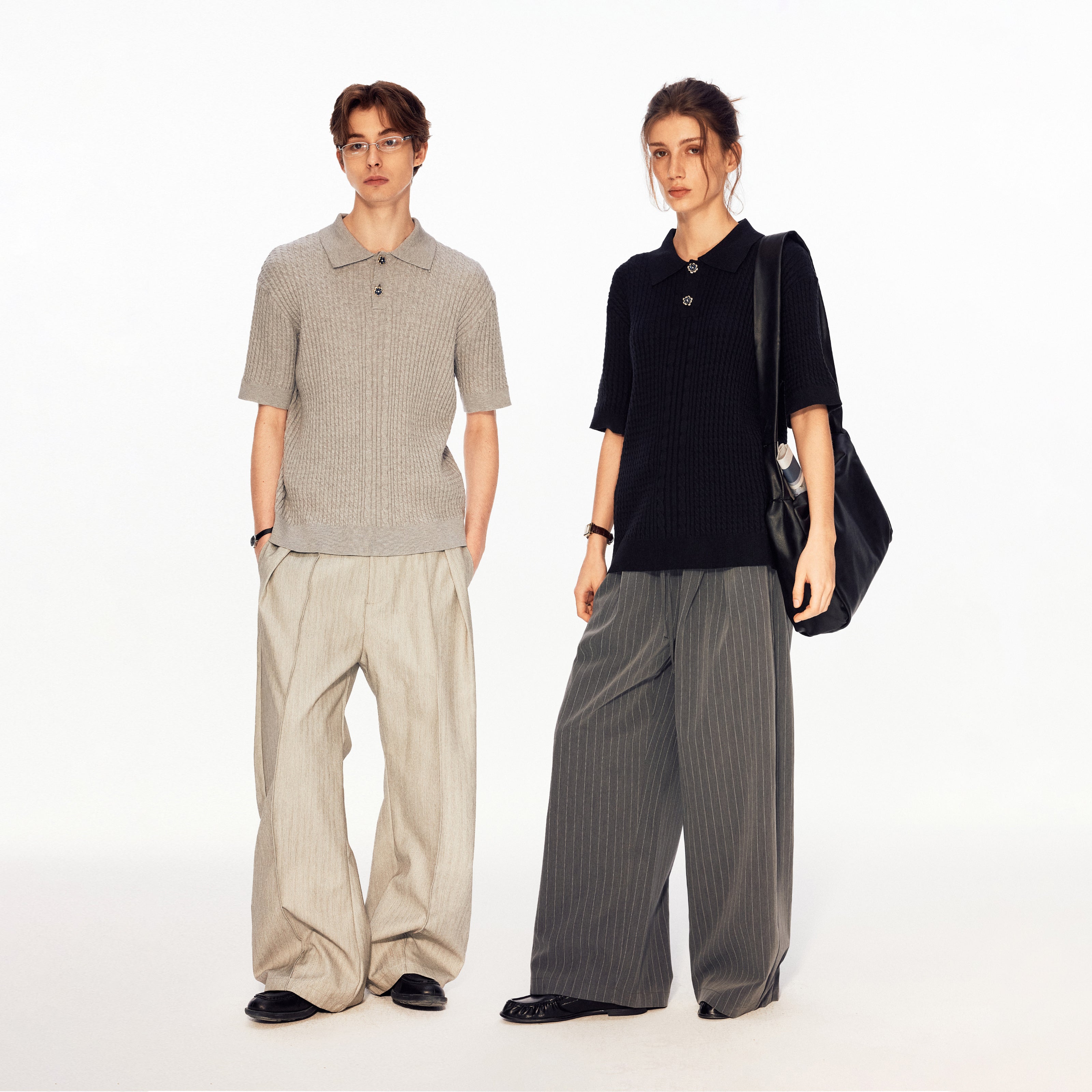 MADWITCH CABLE RIBBED POLO TEE #3011
