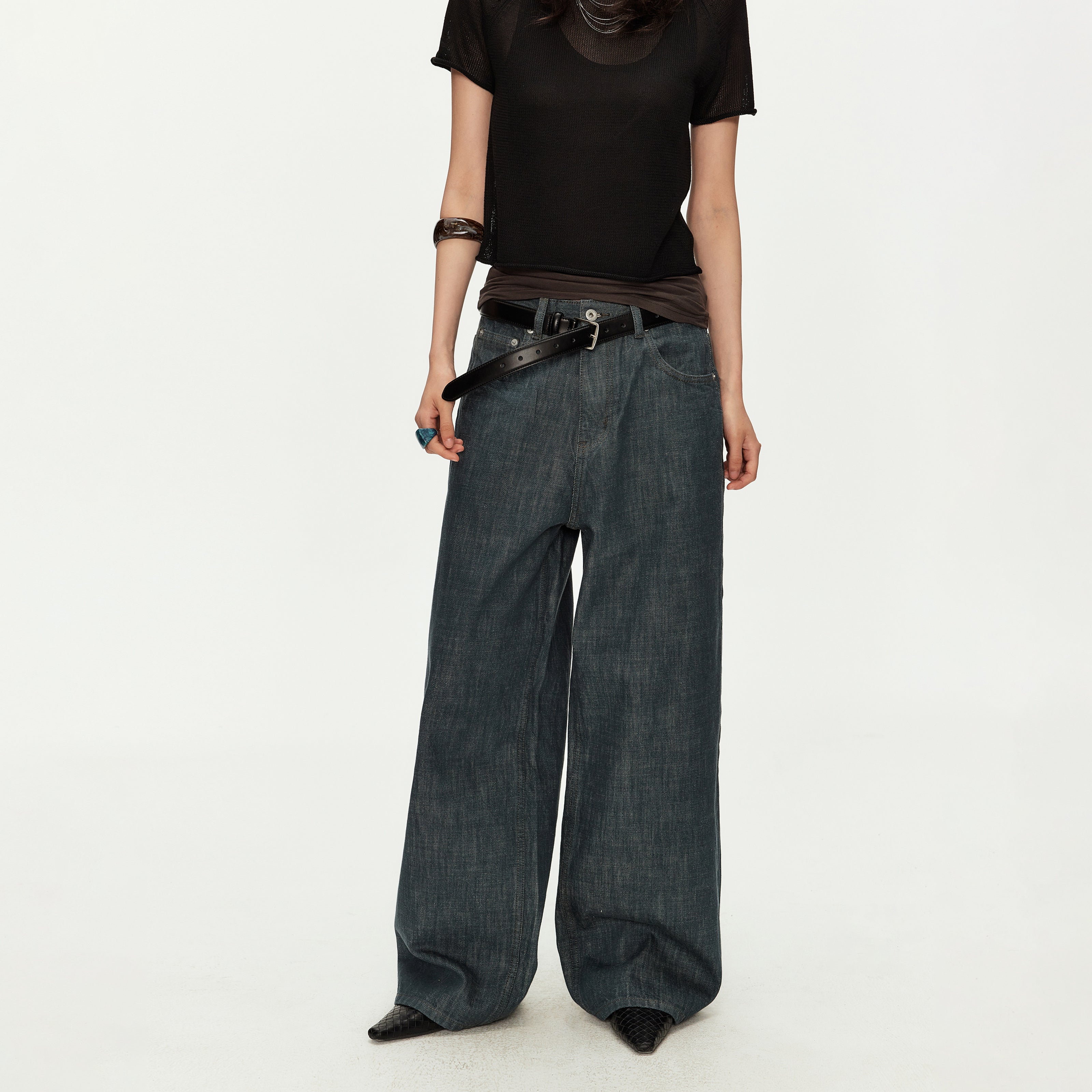 MADWITCH LAKE GREEN BAGGY JEANS #MC2608