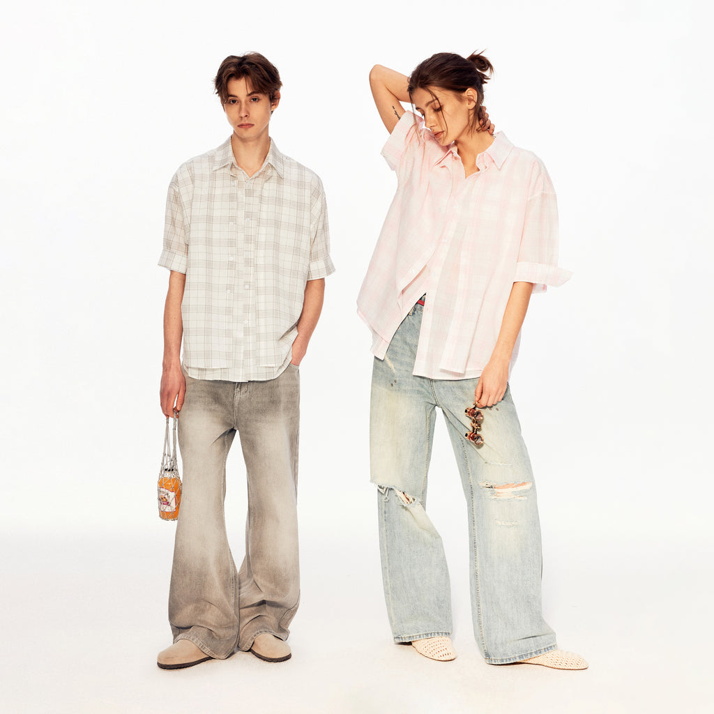 MADWITCH VINTAGE PLAID COLLAR SHIRT #26049