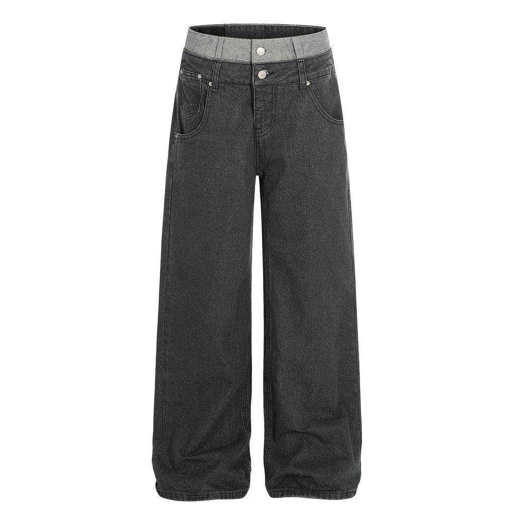 MADWITCH DOUBLE WAISTBAND WIDE JEANS #G6916