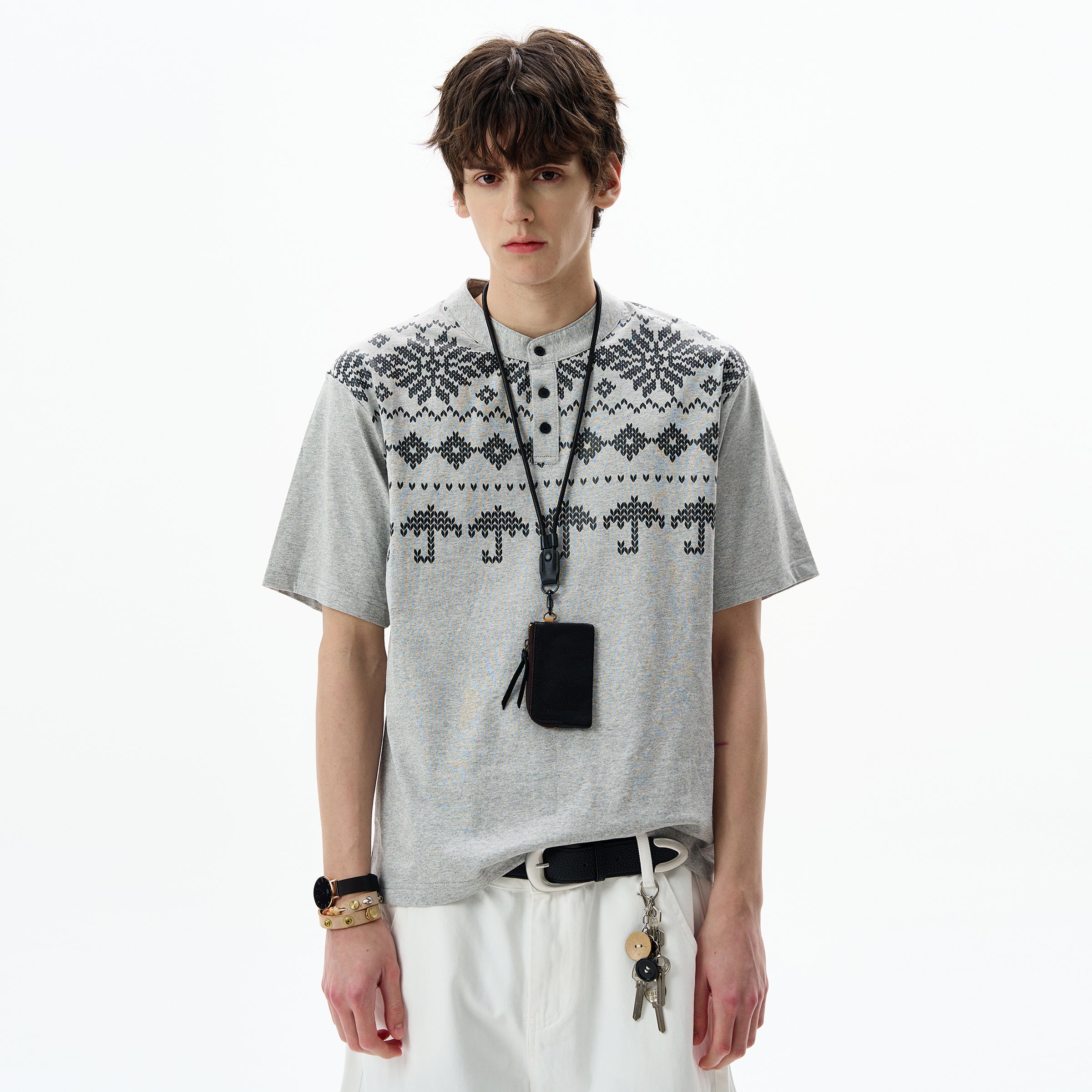 MADWITCH FAIR ISLE COTTON TEE #27351