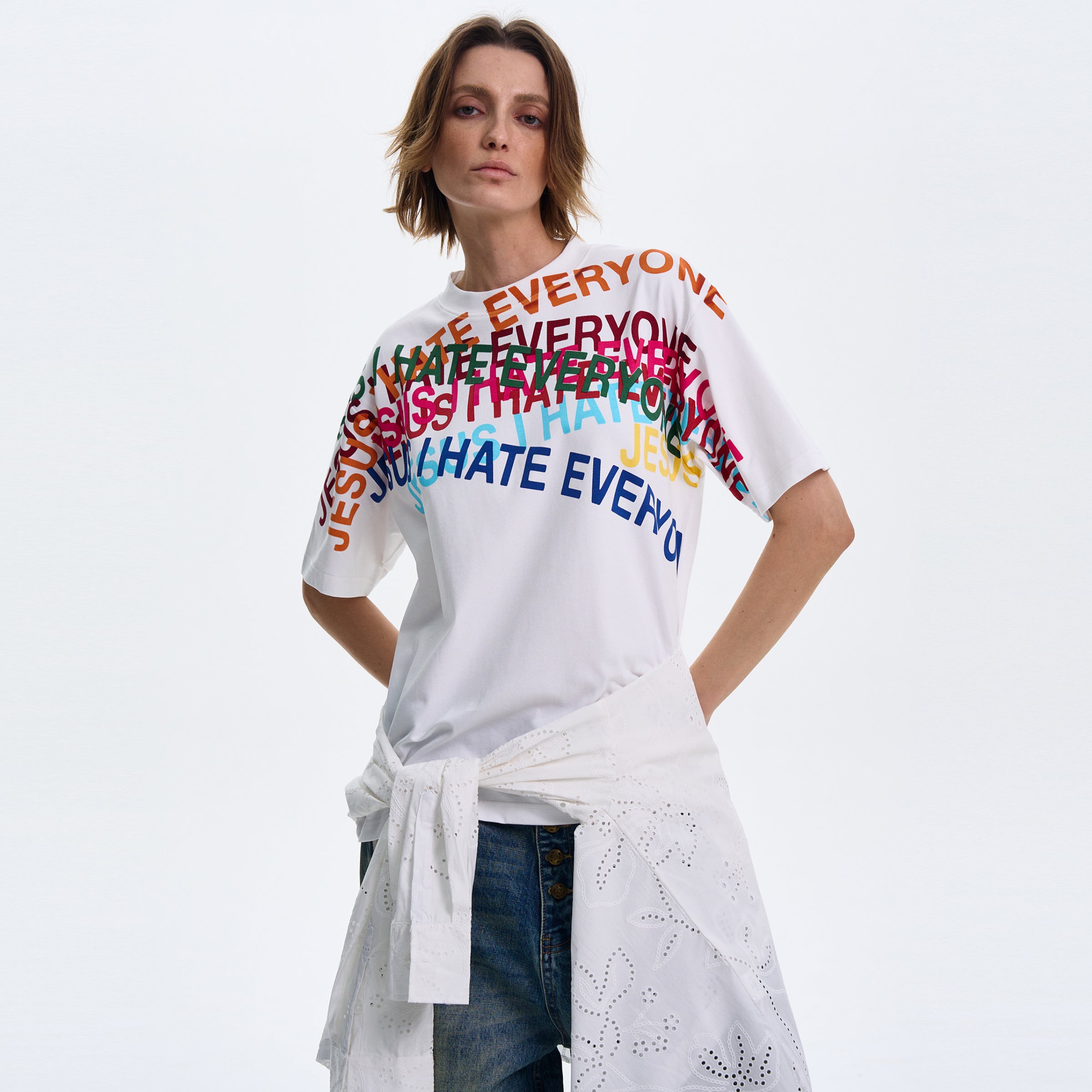 MADWITCH ORIGINAL LETTER PRINT T-SHIRT #MD4113