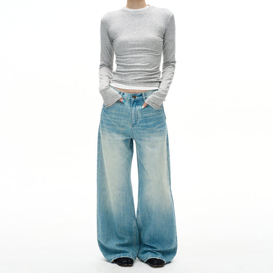 MADWITCH DISTRESSED WASHED STRAIGHT JEANS #CK9697