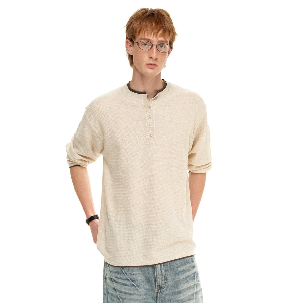 MADWITCH HENLEY WAFFLE KNIT TEE 68633 - MadWitch Store