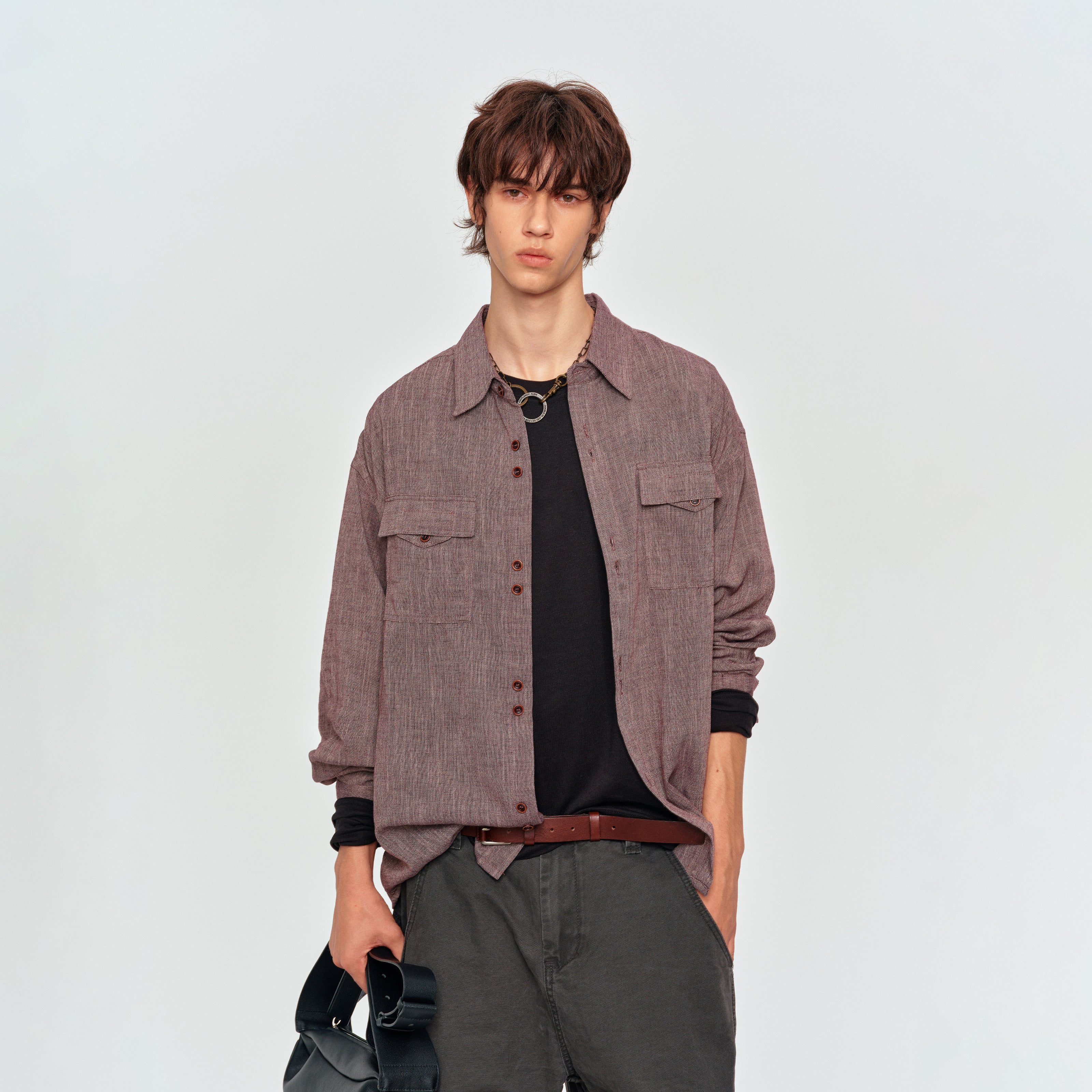 MADWITCH LINEN-BLEND TWO-POCKET SHIRT #880953