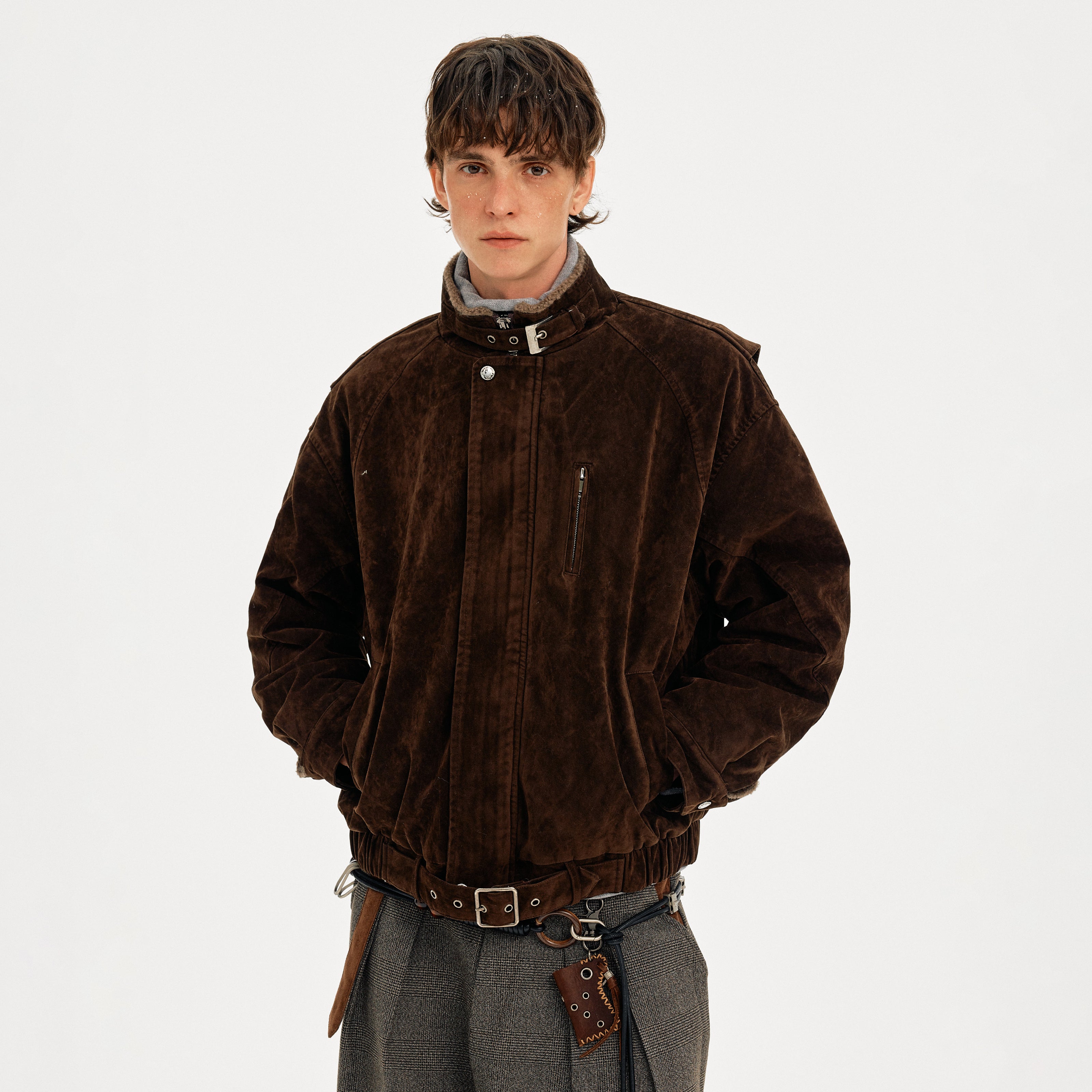 MADWITCH SUEDE QUILTED RECONSTRUCTION JACKET #AW25511