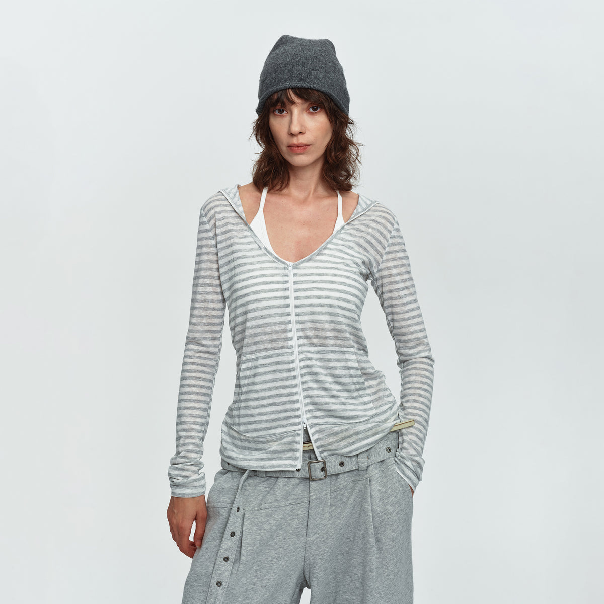 MADWITCH TENCEL HOODED STRIPE JACKET #G2026173