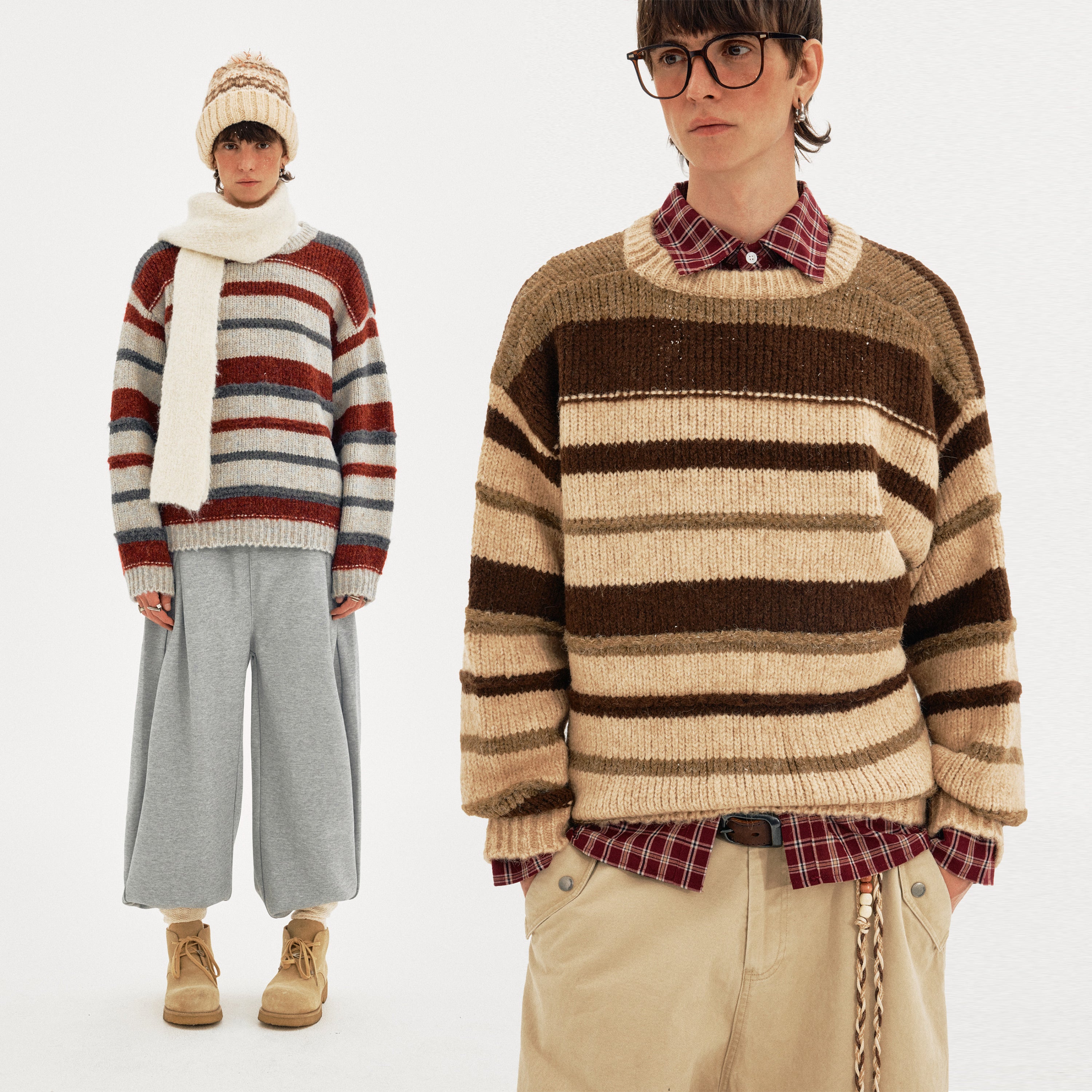 MADWITCH CONTRAST STRIPE SWEATER #91335