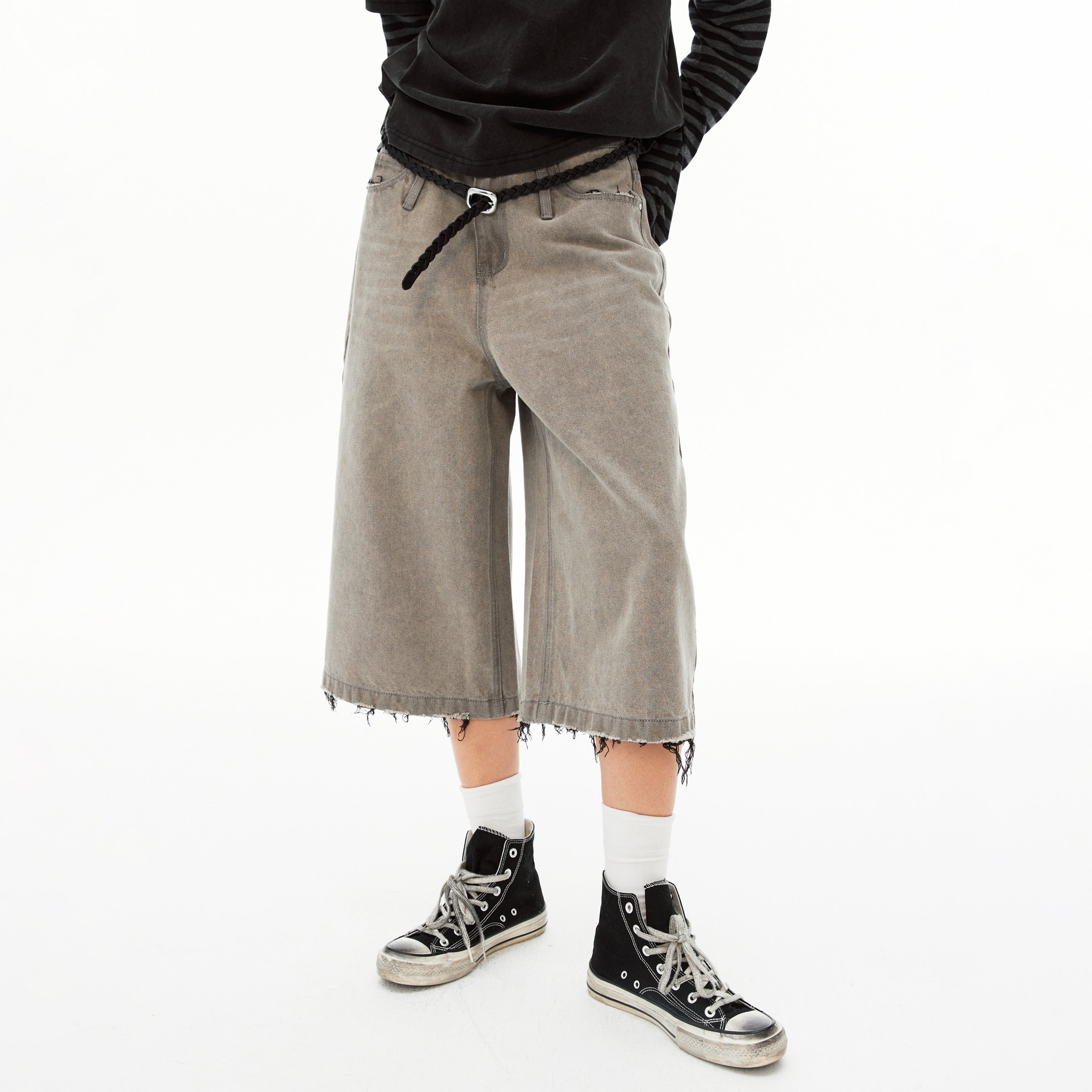 MADWIT FRAYED WASHED JEANS #K731