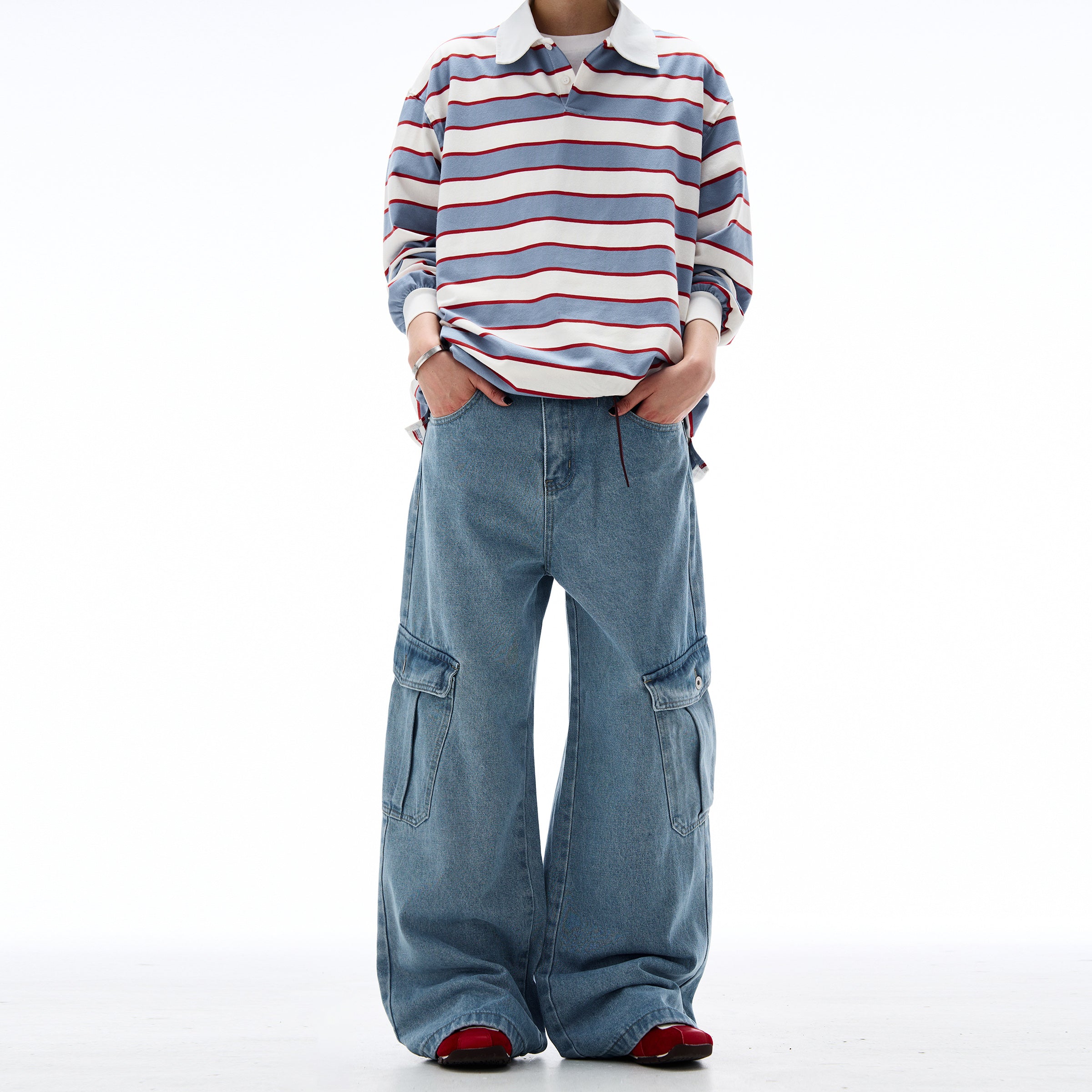 MADWITCH BAGGY WIDE-LEG WORKWEAR JEANS #CK3393