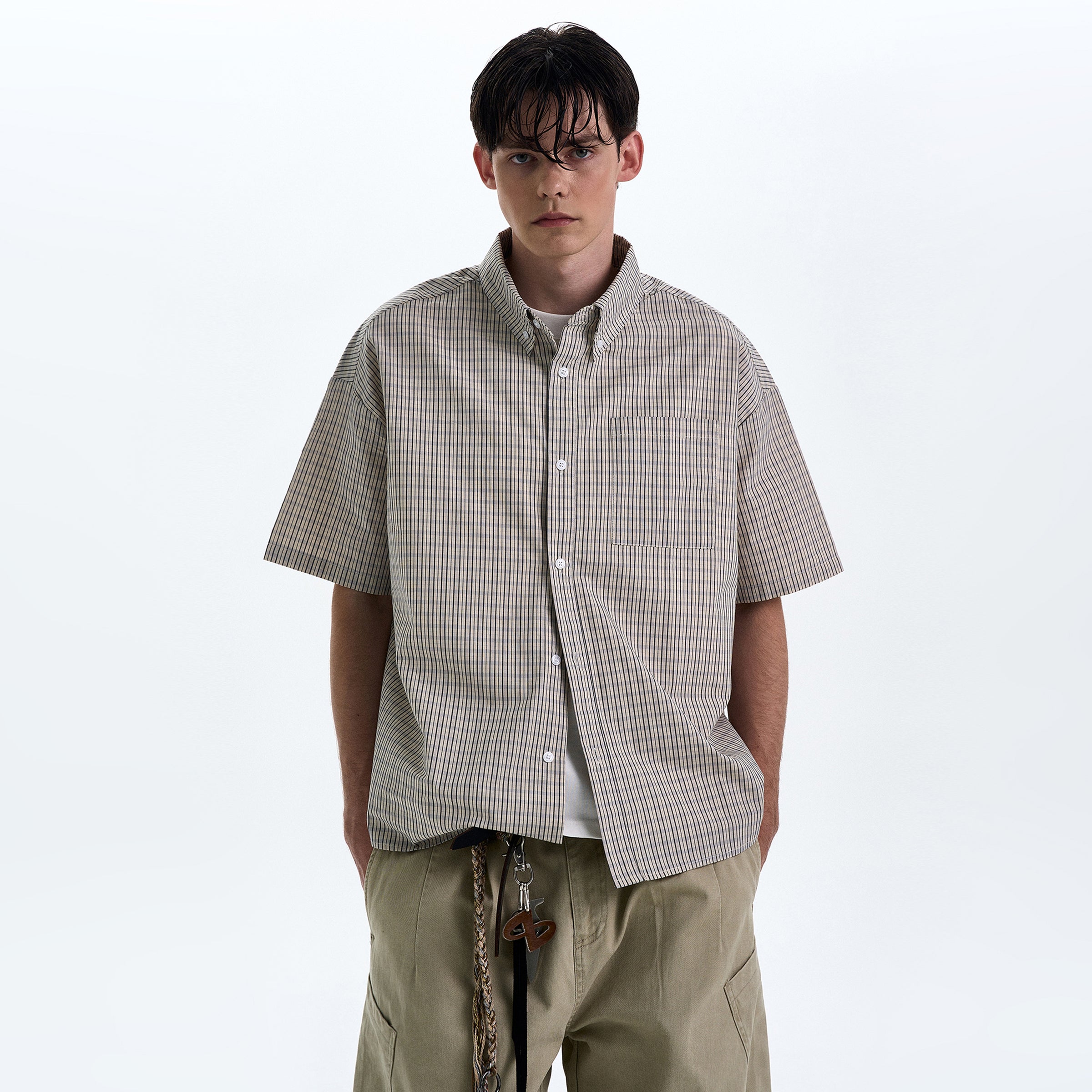 MADWITCH MINIMAL CASUAL SHORT SHIRT #CR224