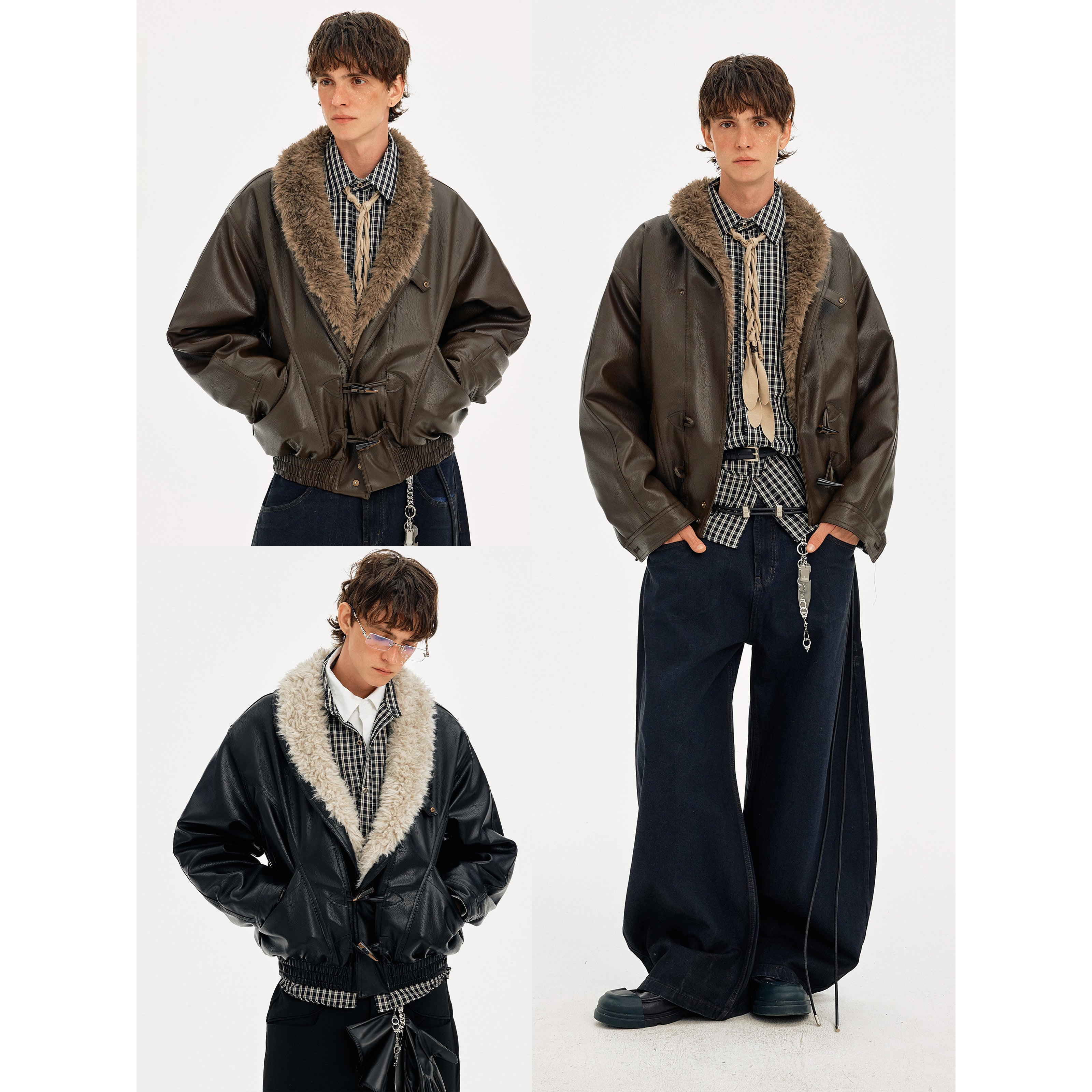 MADWITCH HORN BUTTON LEATHER QUILTED JACKET #AW25507