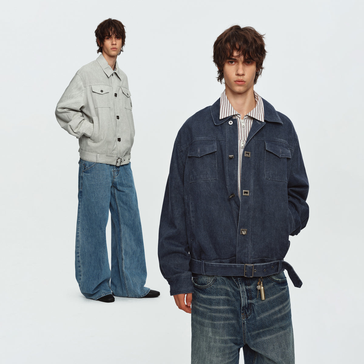 MADWITCH BELTED COLLARED UTILITY WORKWEAR JACKET #991505