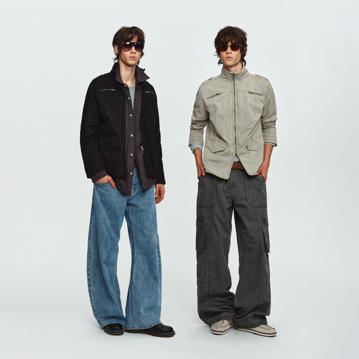 MADWITCH EPAULET MULTI-POCKET WASHED UTILITY JACKET #CW1381N