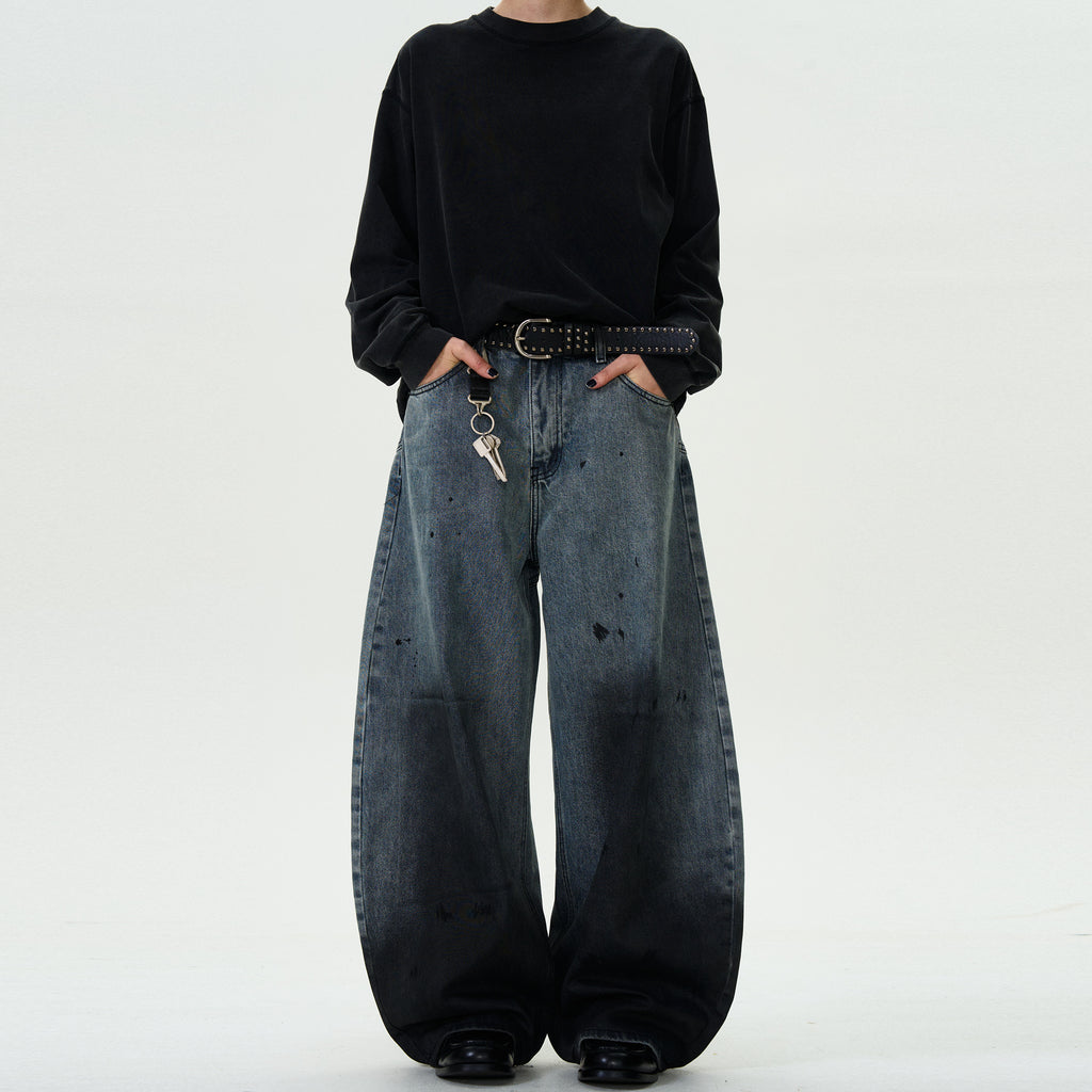 MADWITCH LOOSE FIT WIDE LEG DENIM PANTS #CK5375