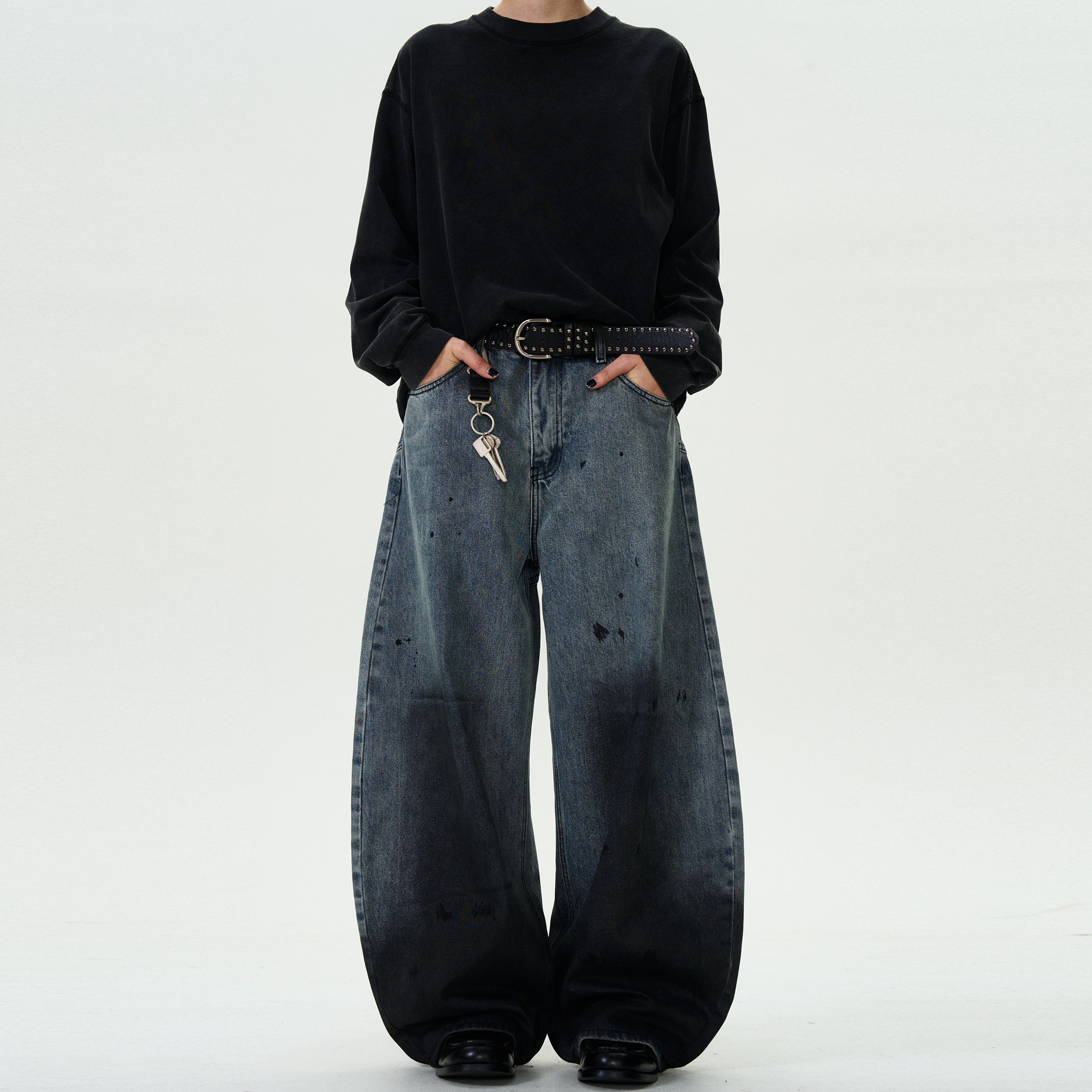 MADWITCH LOOSE FIT WIDE LEG DENIM PANTS #CK5375