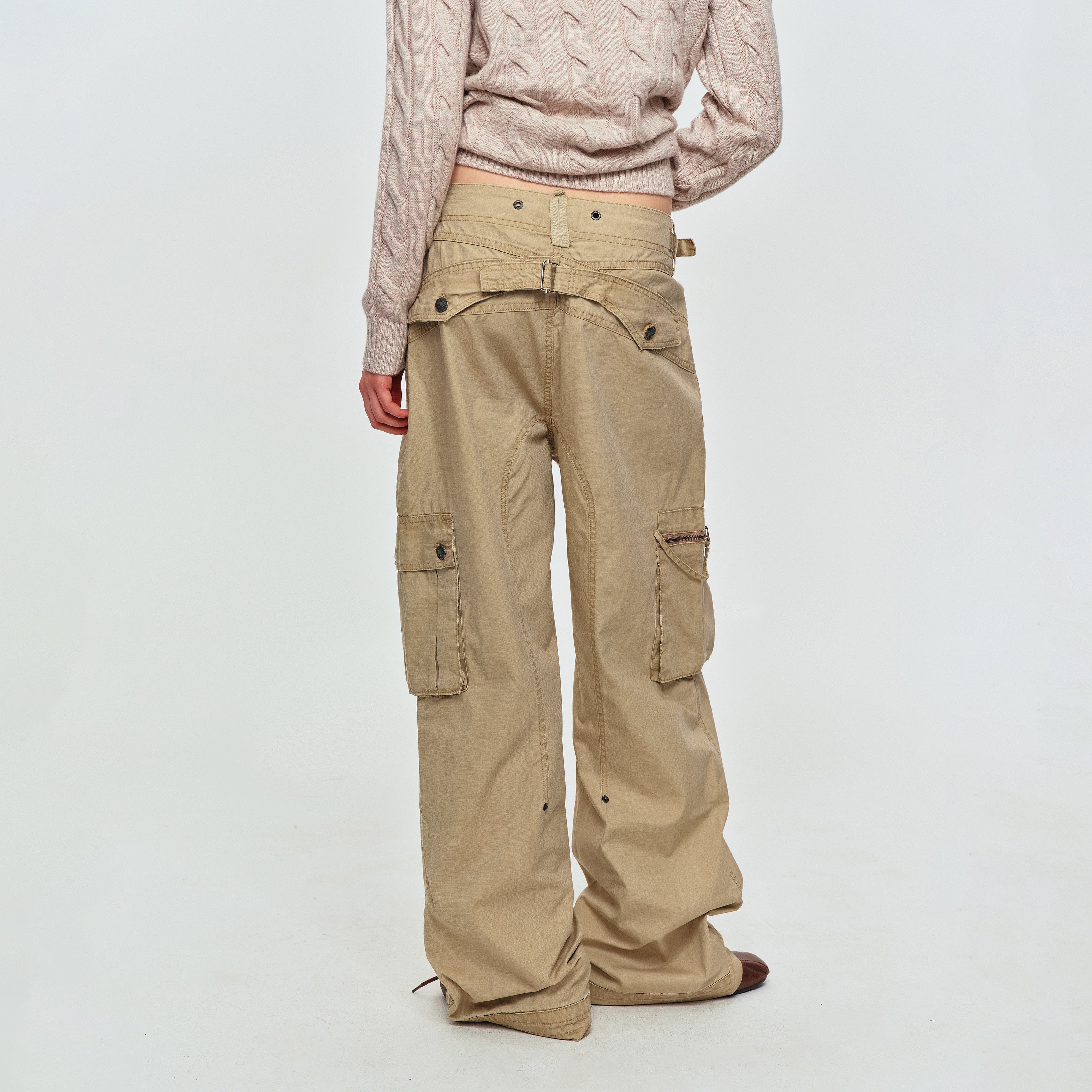 MADWITCH PANELED MULTI-POCKET CARGO PANTS #CK61019