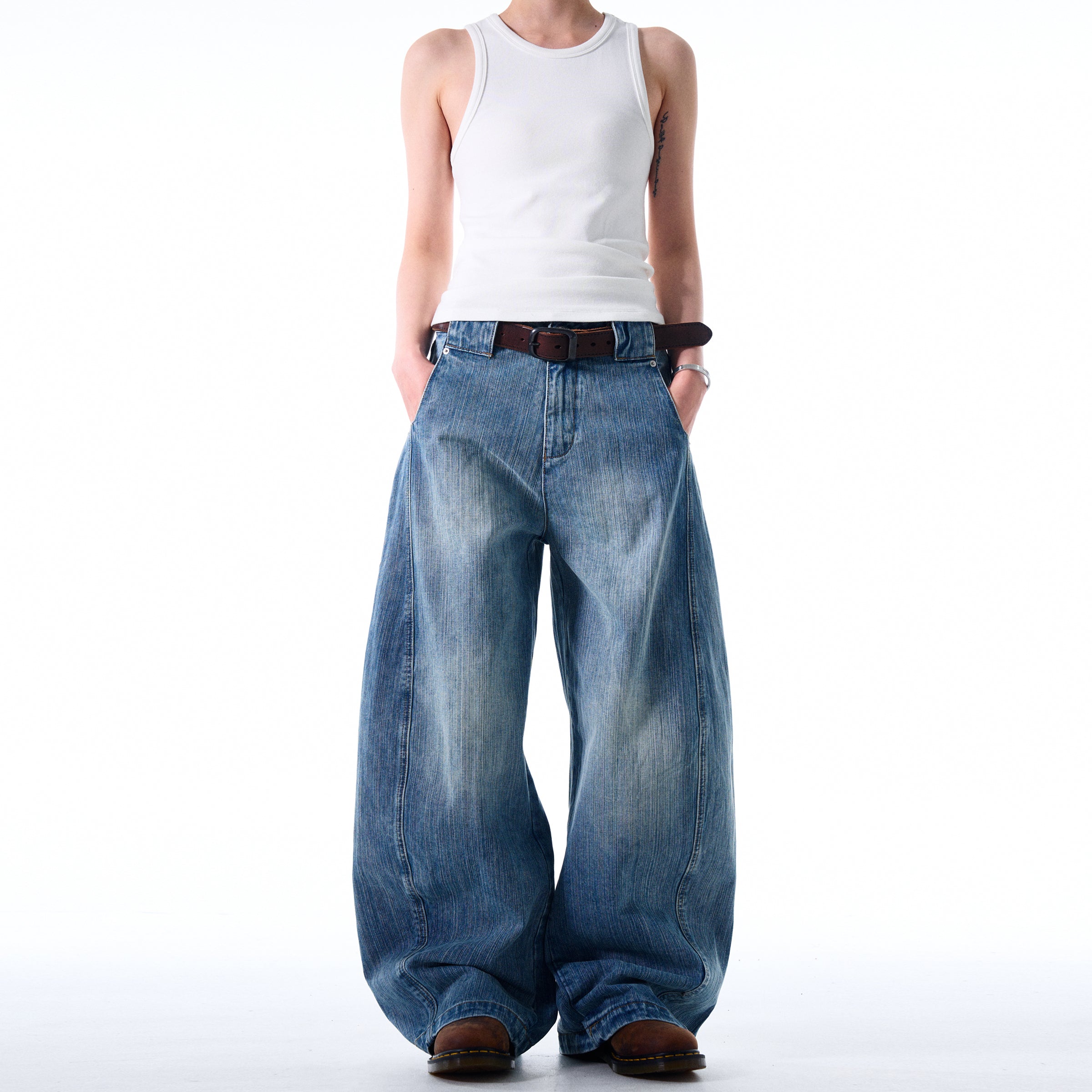 MADWITCH HEAVYWEIGHT LOOSE-FIT WASHED JEANS #DR8802