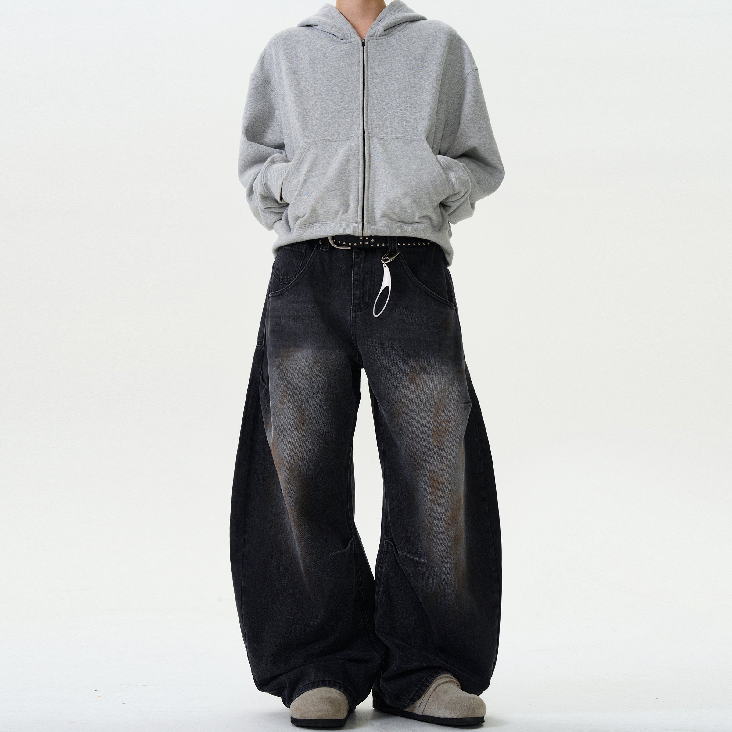 MADWITCH DIRTY SPRAY WIDE-LEG DENIM JEANS #CK9373