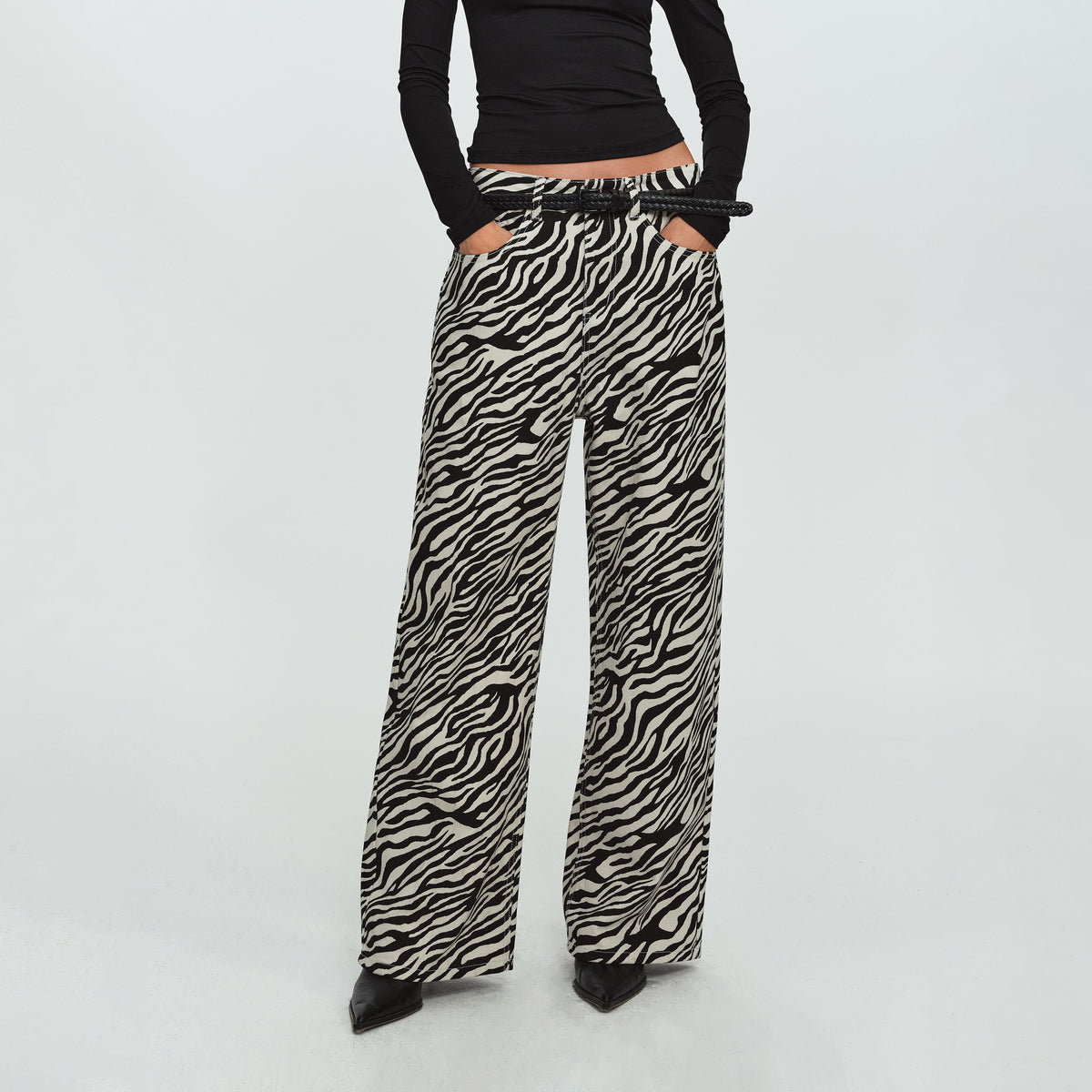 MADWITCH ZEBRA-PRINT RELAXED WIDE-LEG TROUSERS #2026779