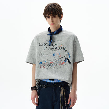 MADWITCH FUN PRINT CREWNECK TEE #880320