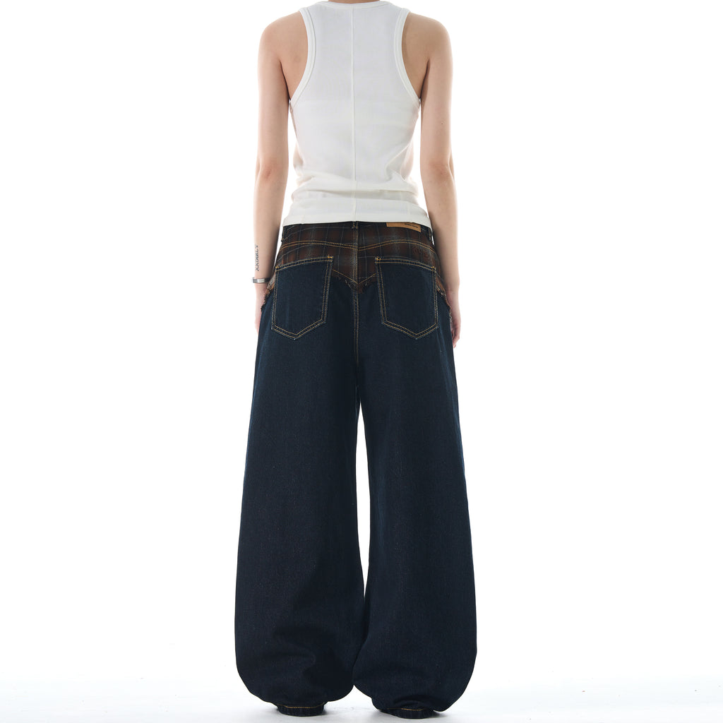 MADWITCH PATCHWORK STRAIGHT-LEG JEANS #G6651