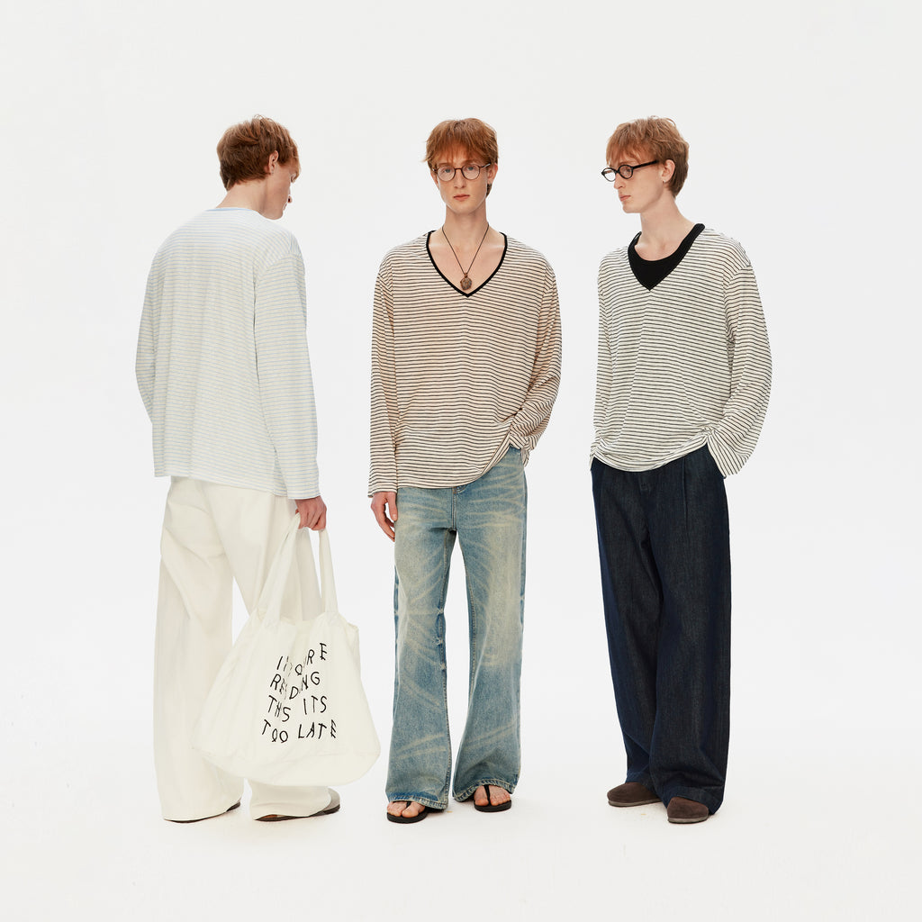 MADWITCH V-NECK LONG TEE #AM2079