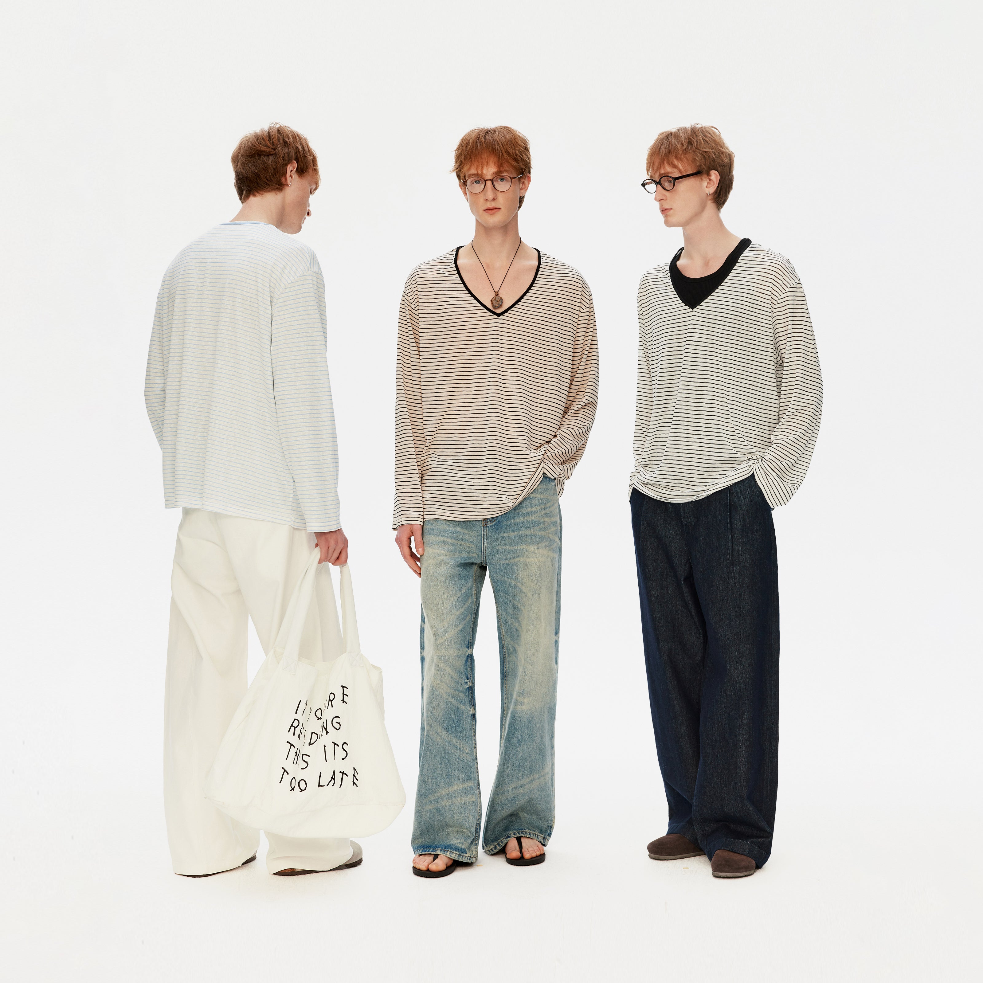 MADWITCH V-NECK LONG TEE #AM2079