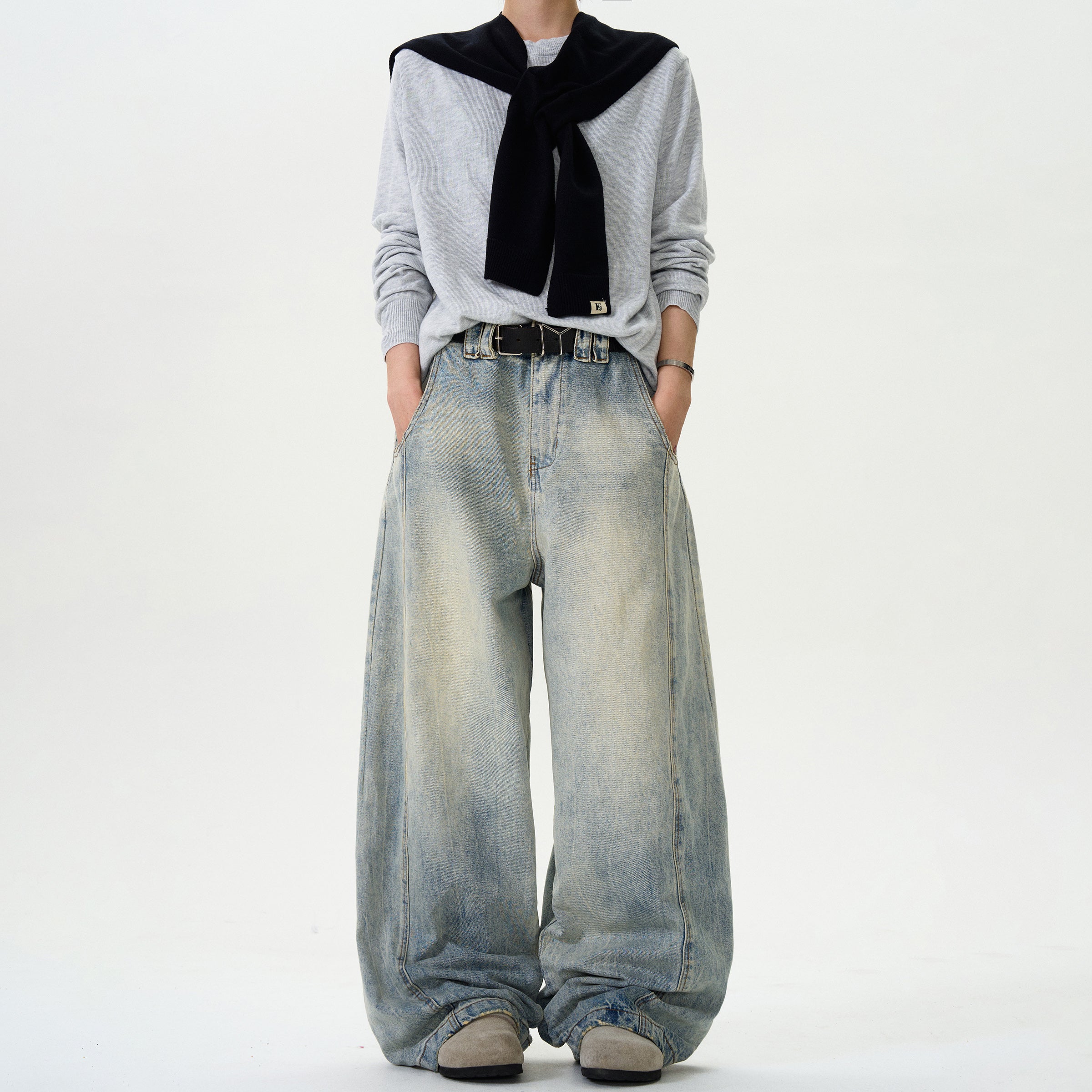 MADWITCH WASHED WIDE-LEG PANTS #58218